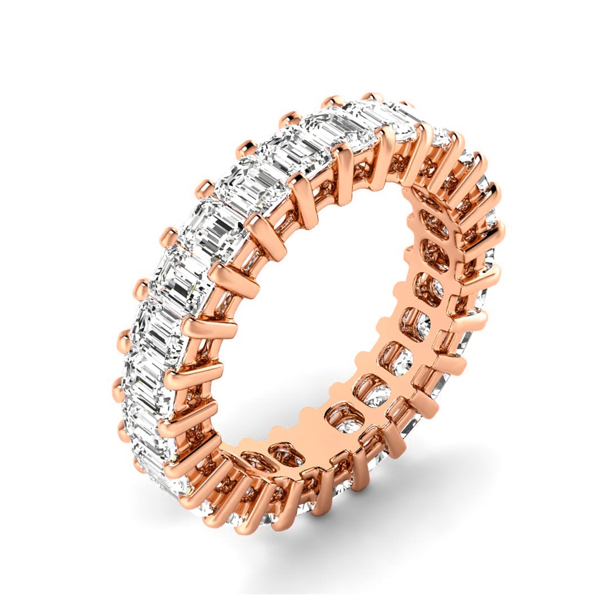 Emerald Cut Moissanite Eternity Band - Carat Elara