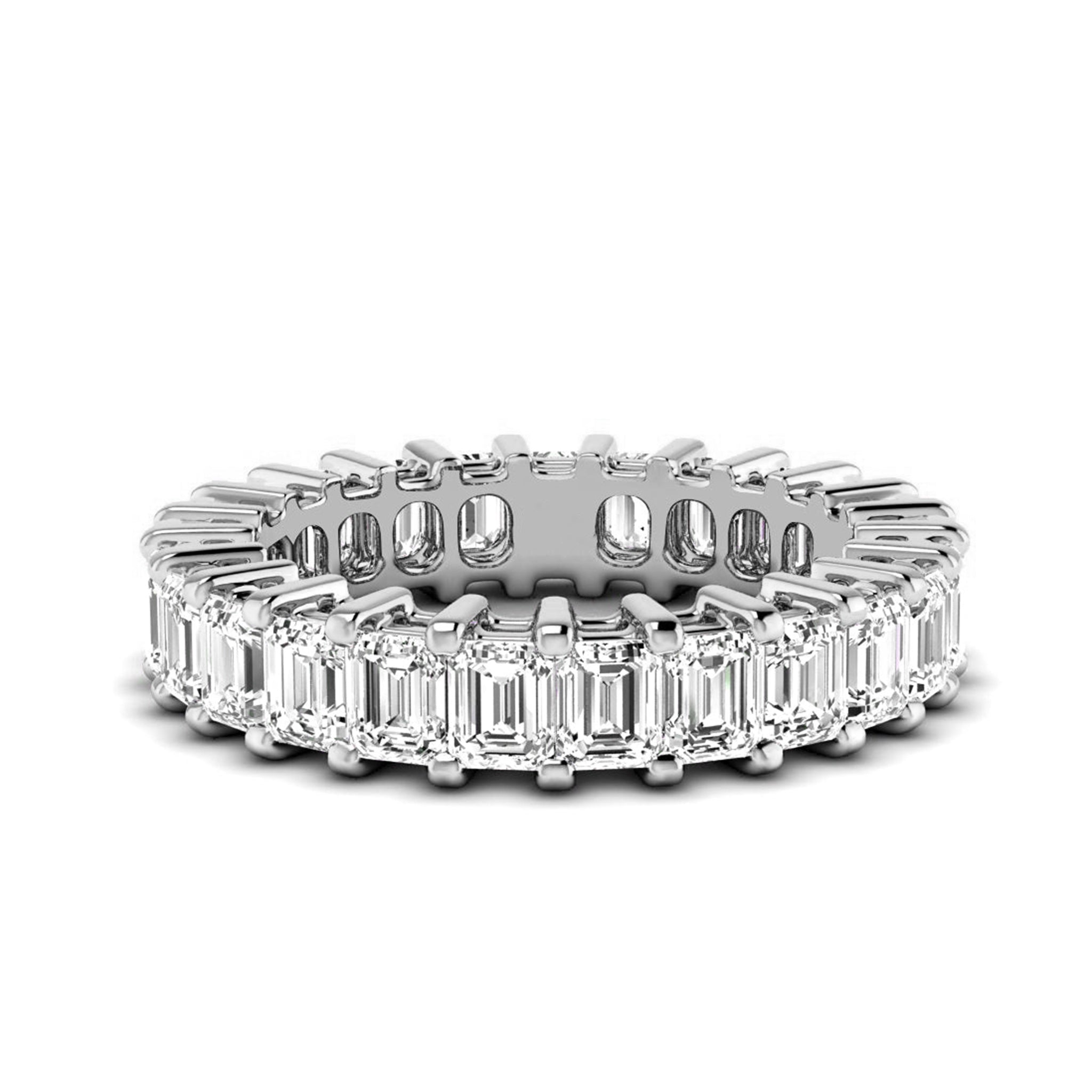 Emerald Cut Moissanite Eternity Band - Carat Elara