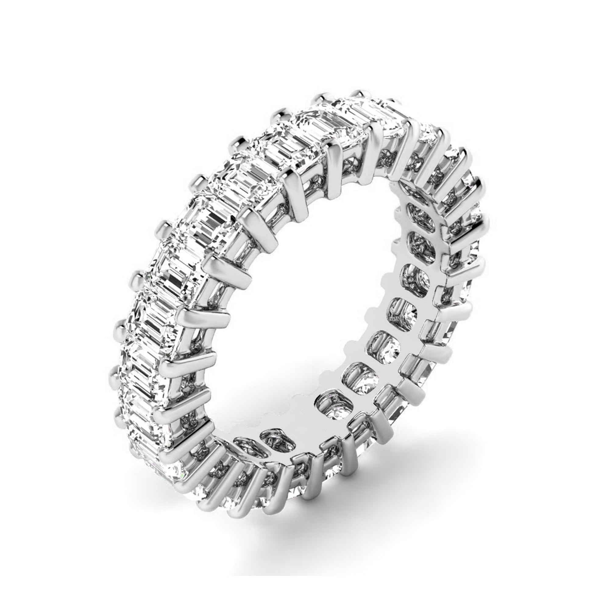 Emerald Cut Moissanite Eternity Band - Carat Elara