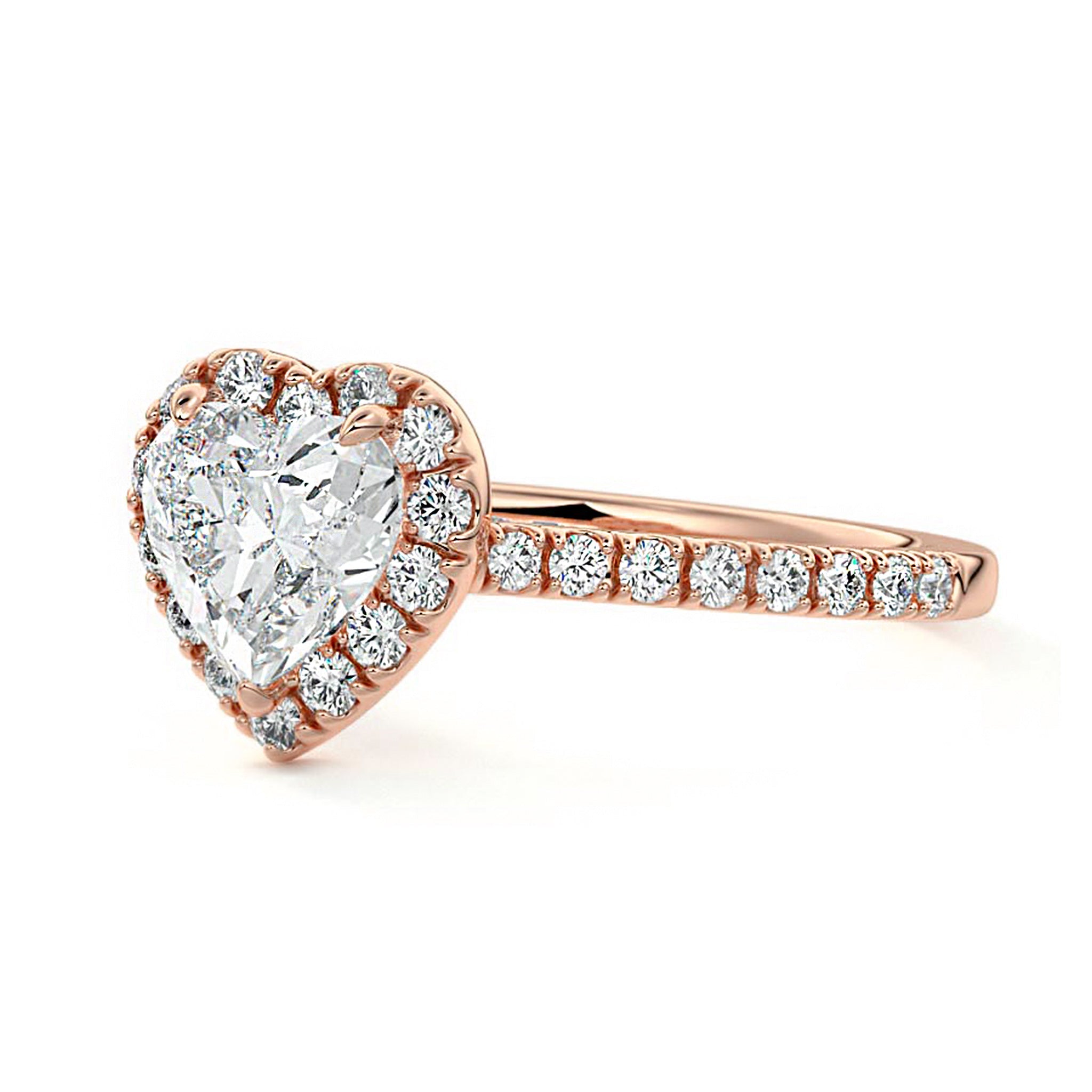 Heart Shape Halo Promise Ring