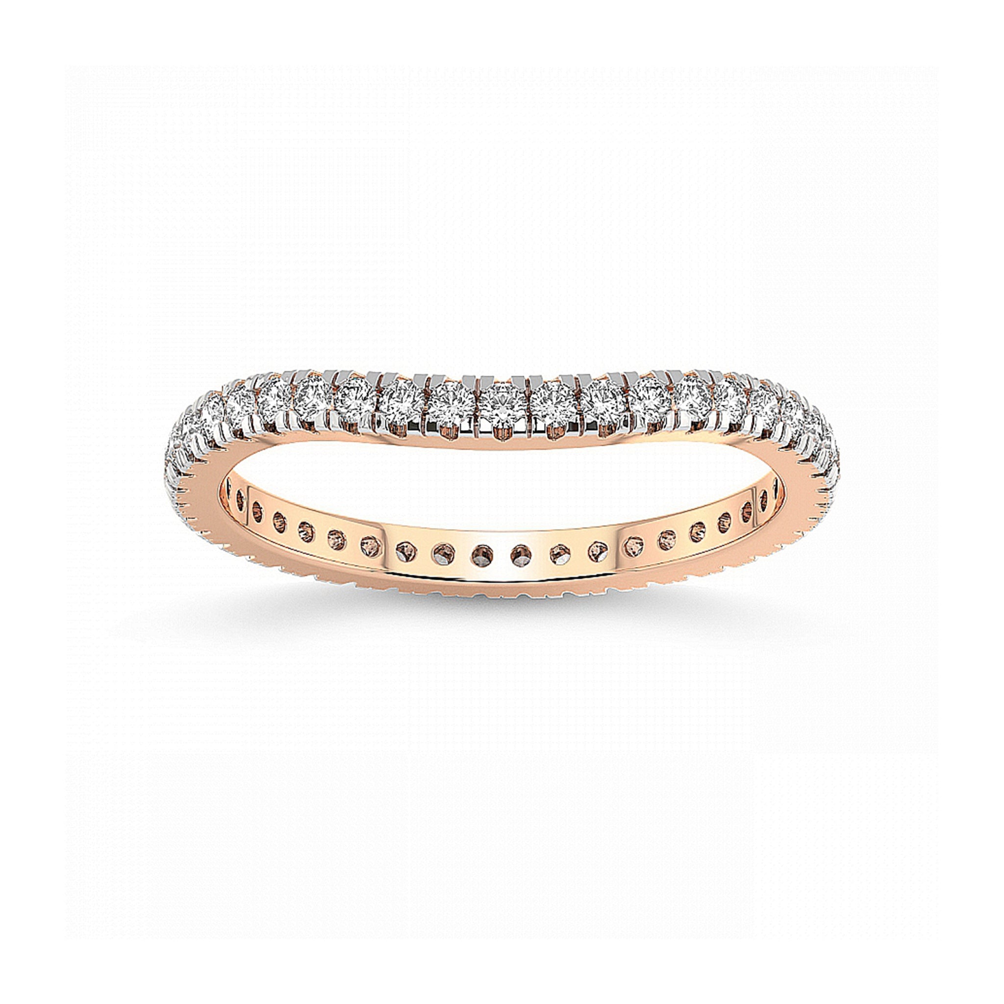 Round Diamond Curved Wedding Ring - Carat Elara