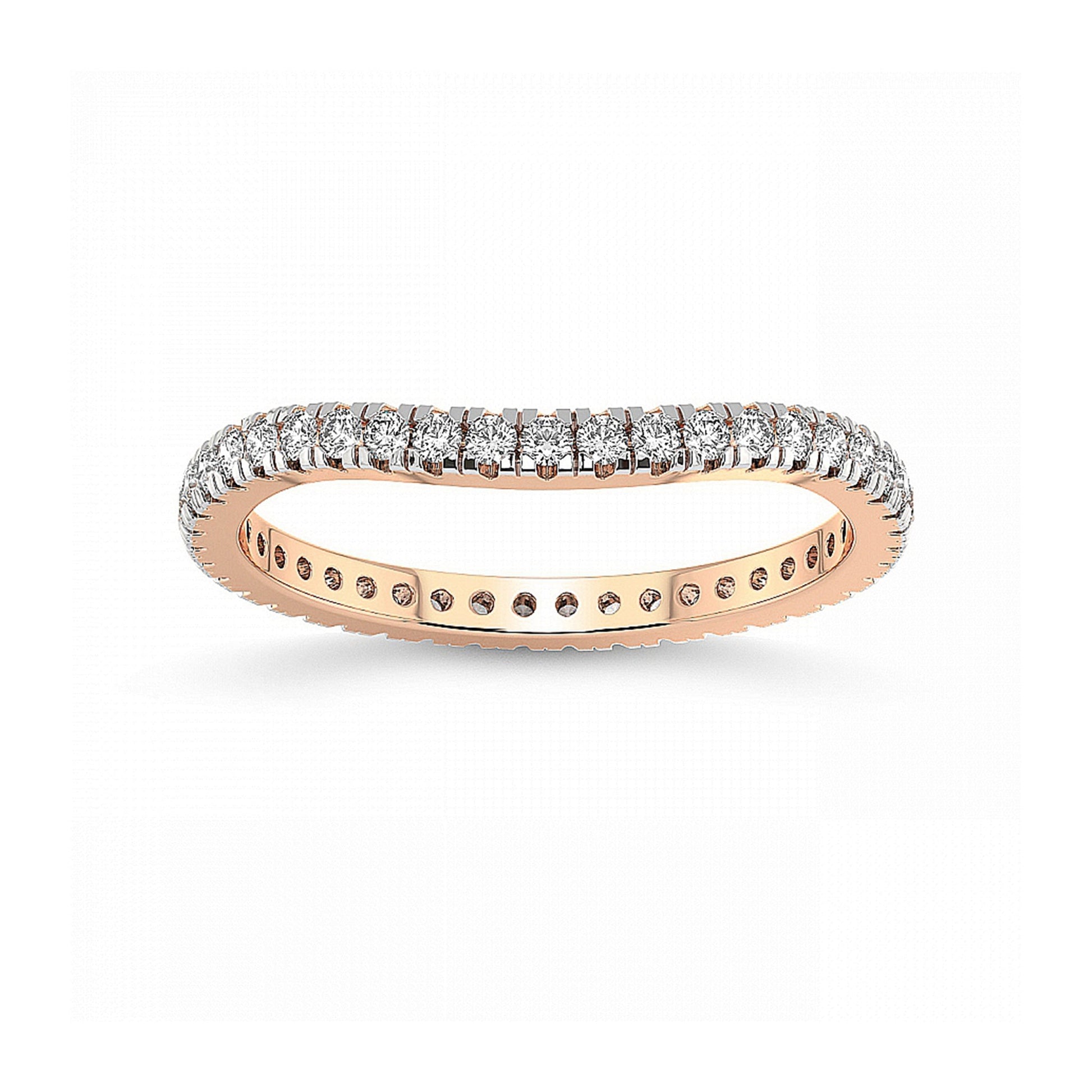 Round Diamond Curved Wedding Ring - Carat Elara