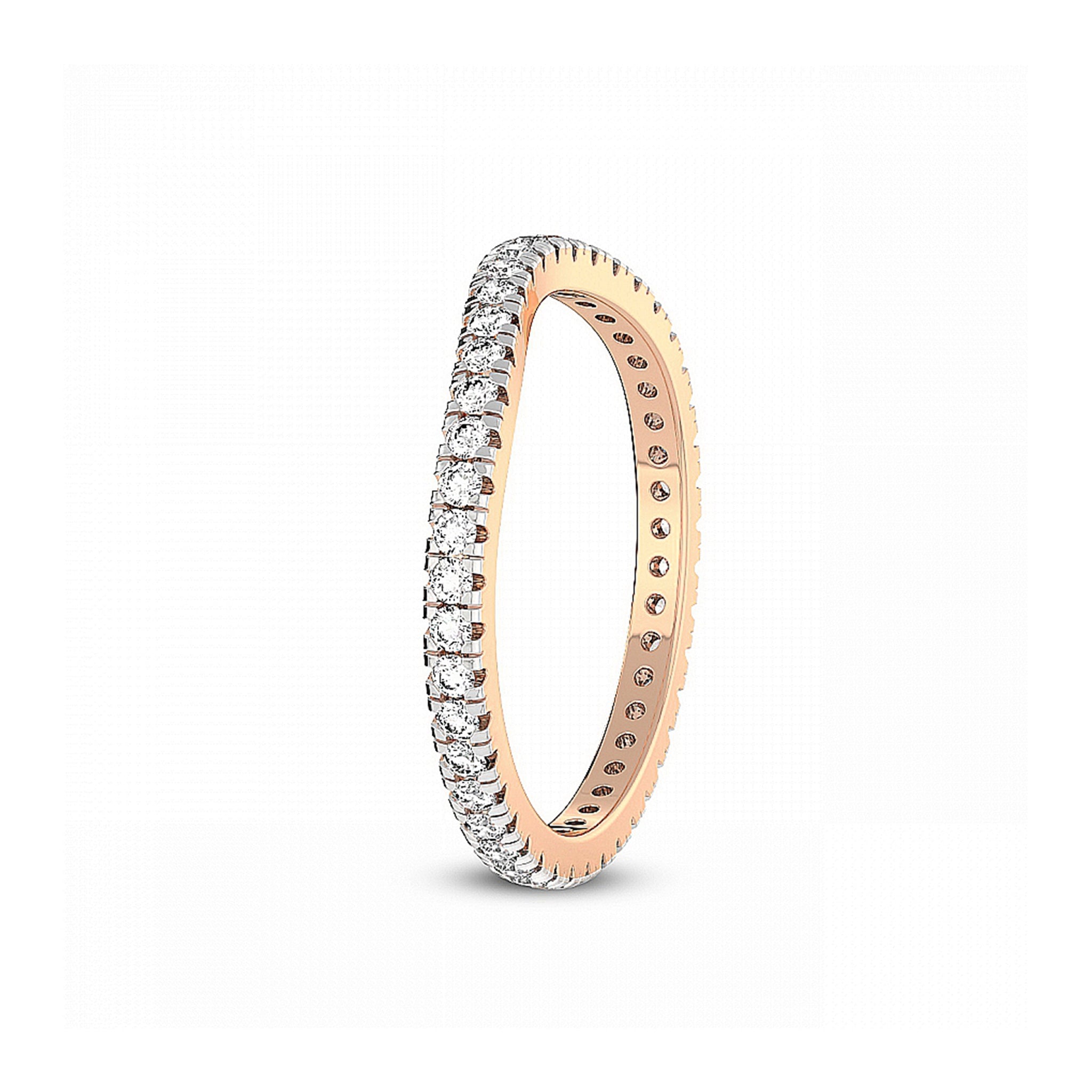 Round Diamond Curved Wedding Ring - Carat Elara