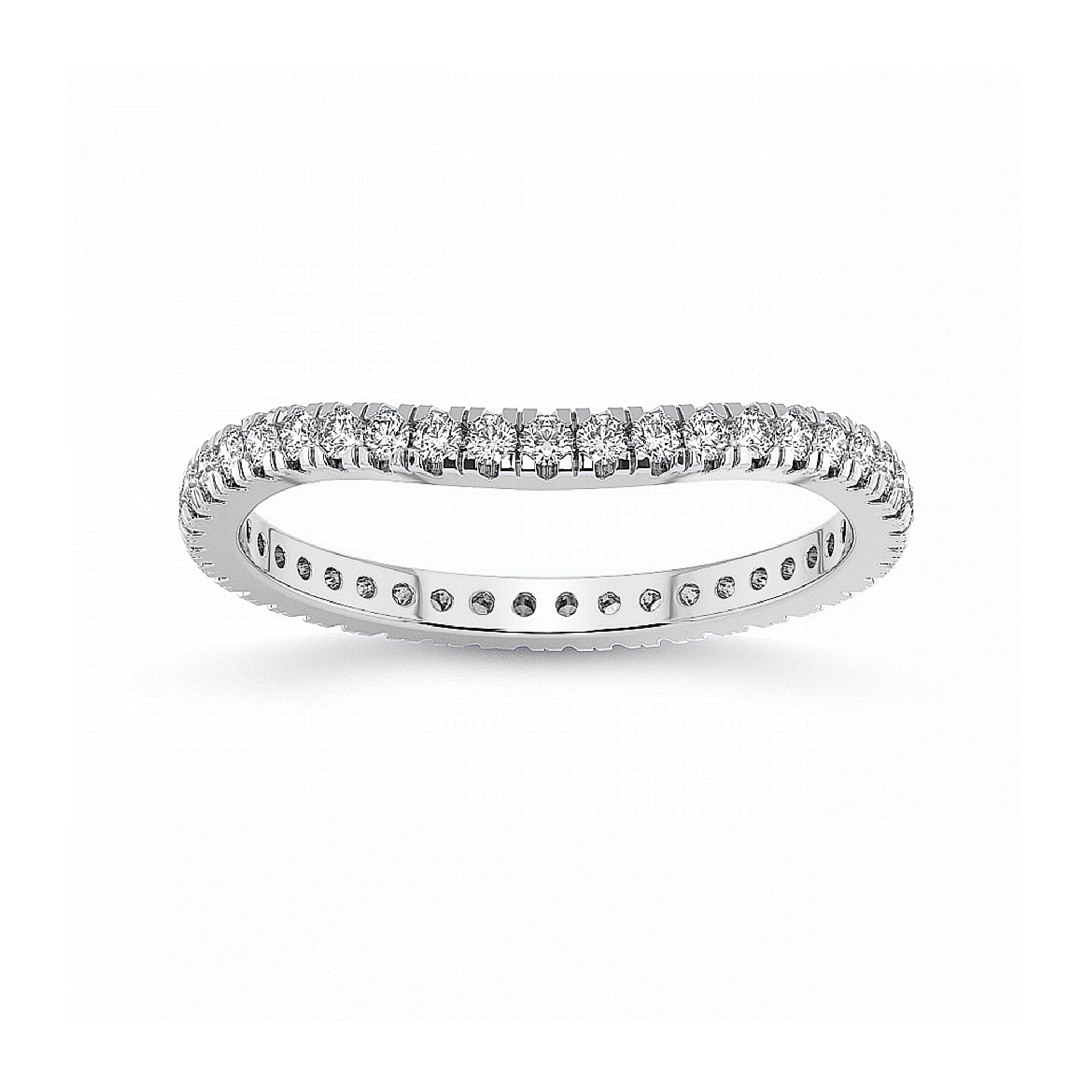 Round Diamond Curved Wedding Ring - Carat Elara