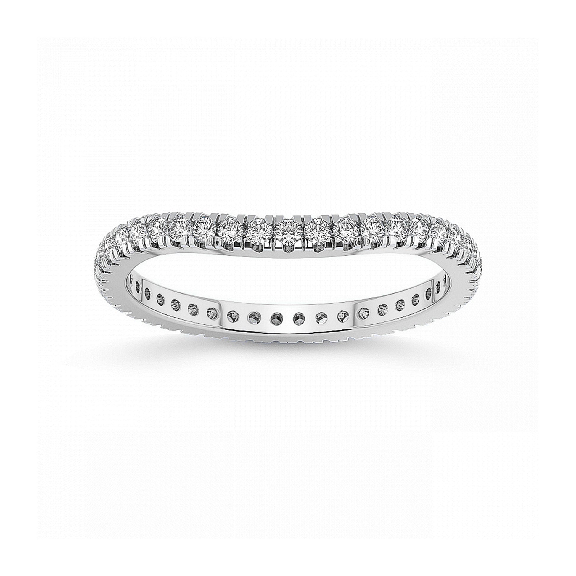 Round Diamond Curved Wedding Ring - Carat Elara