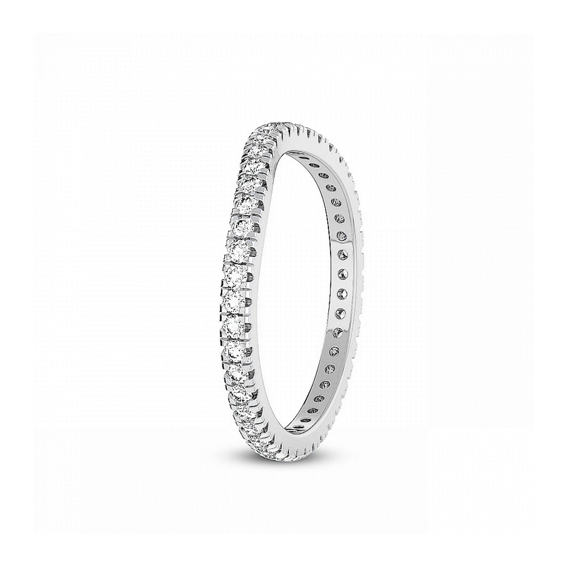 Round Diamond Curved Wedding Ring - Carat Elara