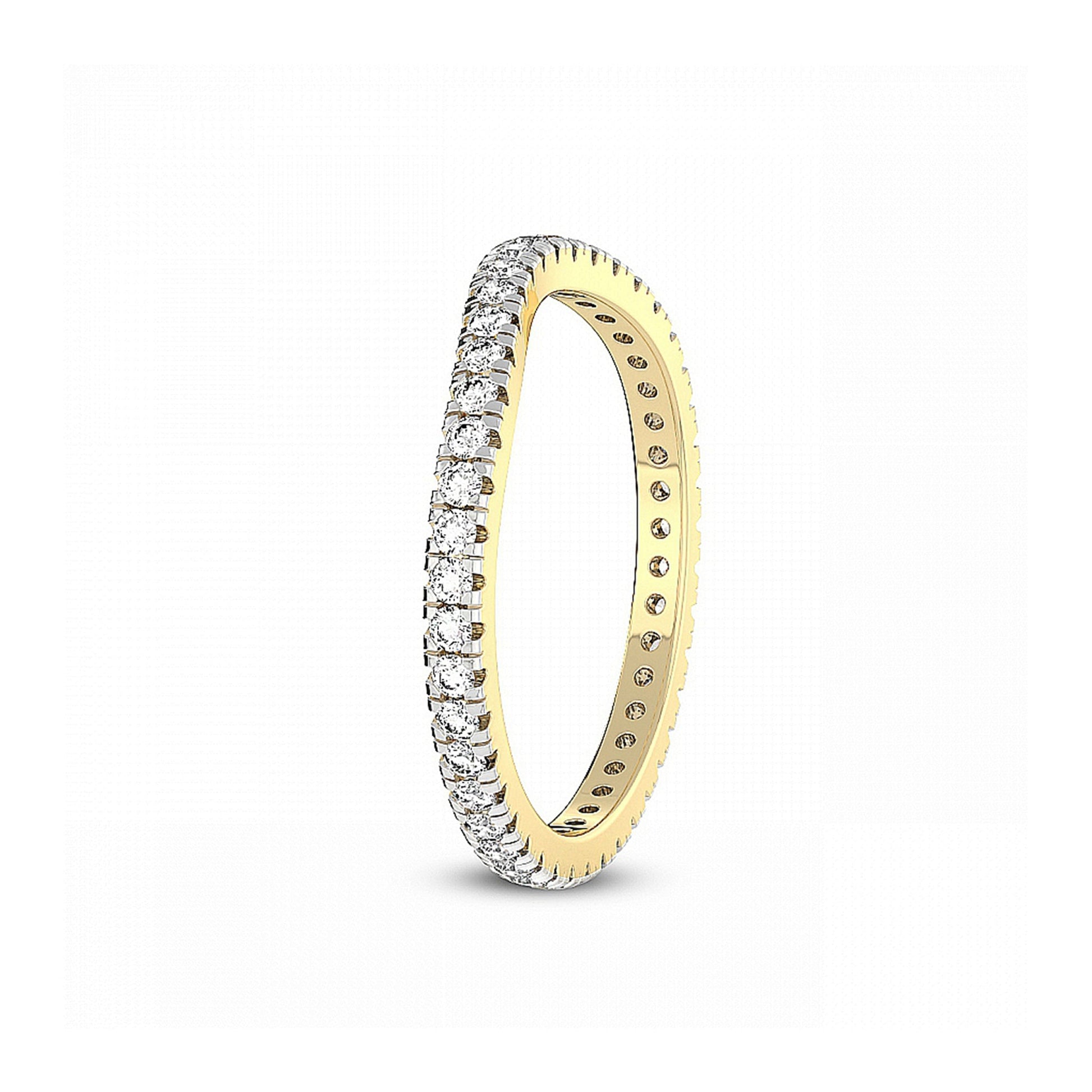 Round Diamond Curved Wedding Ring - Carat Elara