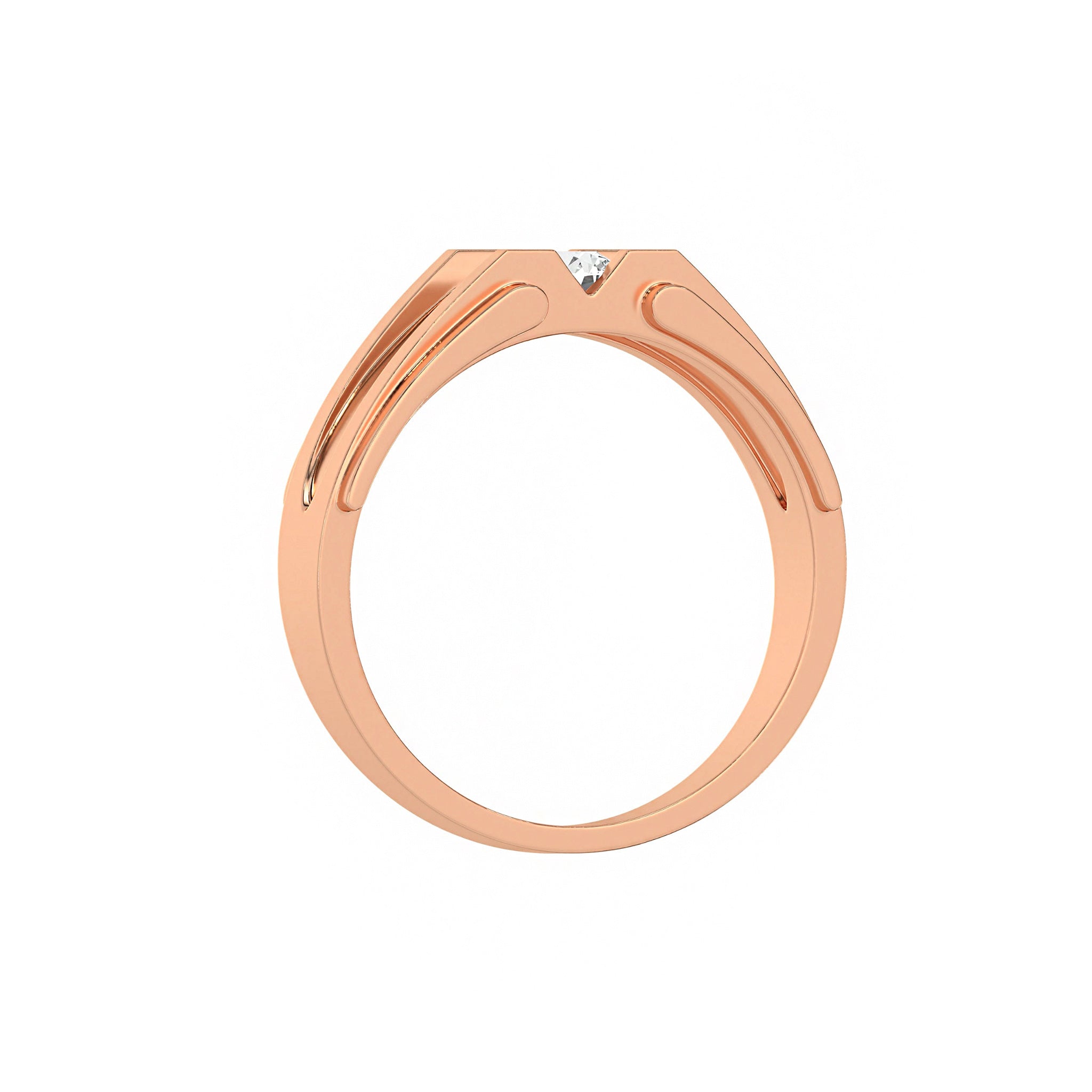 Single Round Diamond Mens Engagement Ring - Carat Elara