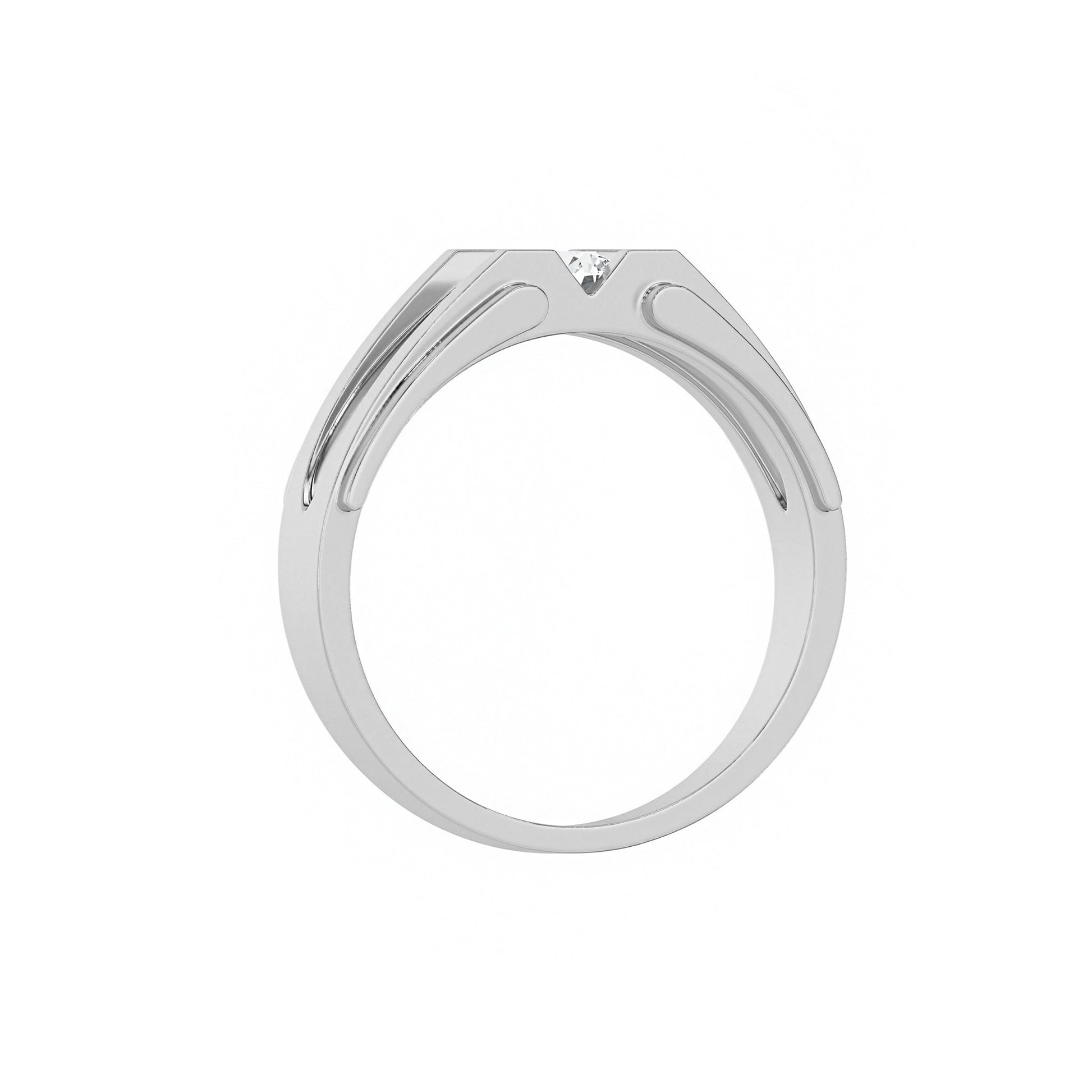 Single Round Diamond Mens Engagement Ring - Carat Elara