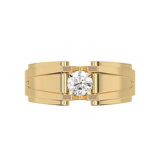 Single Round Diamond Mens Engagement Ring - Carat Elara