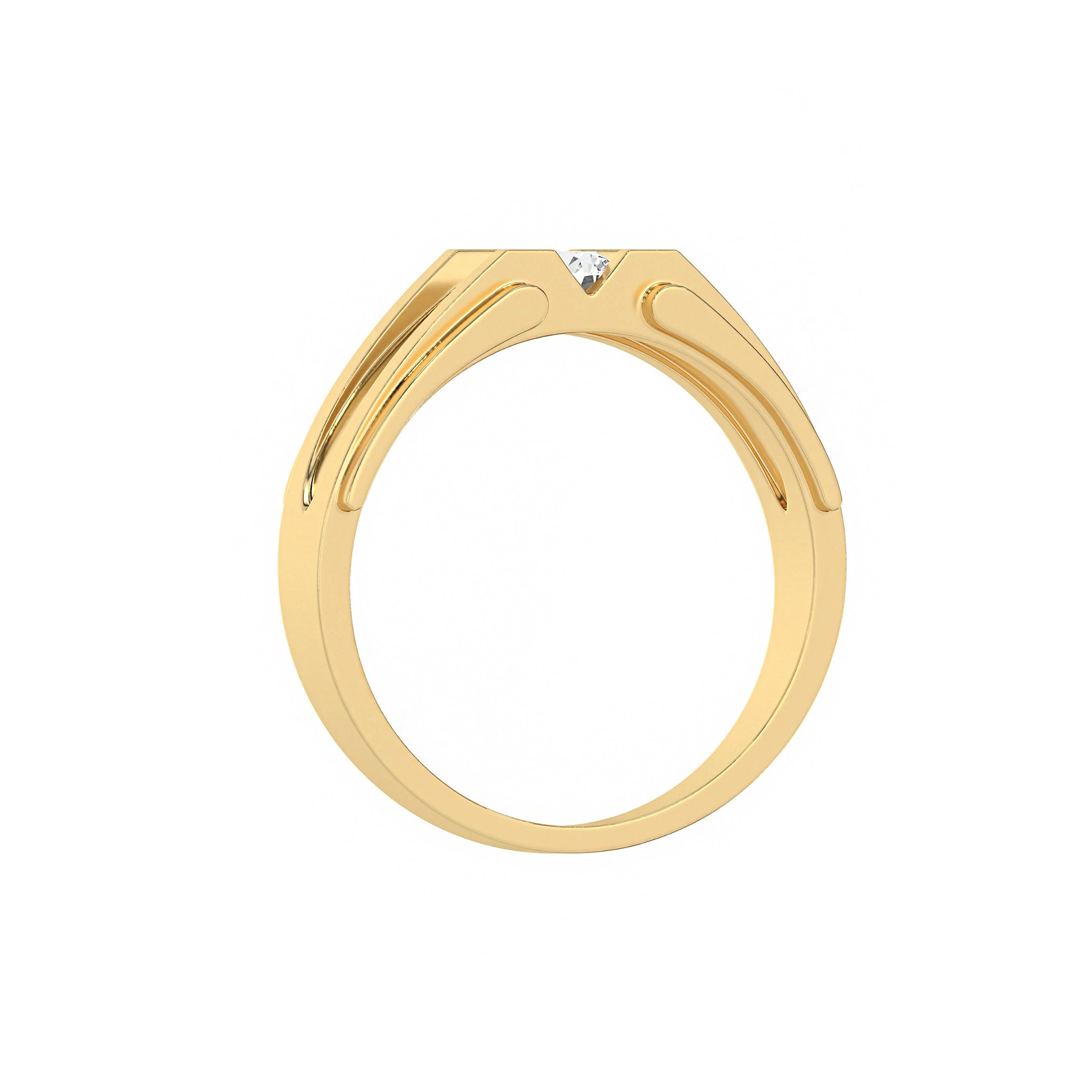 Single Round Diamond Mens Engagement Ring - Carat Elara