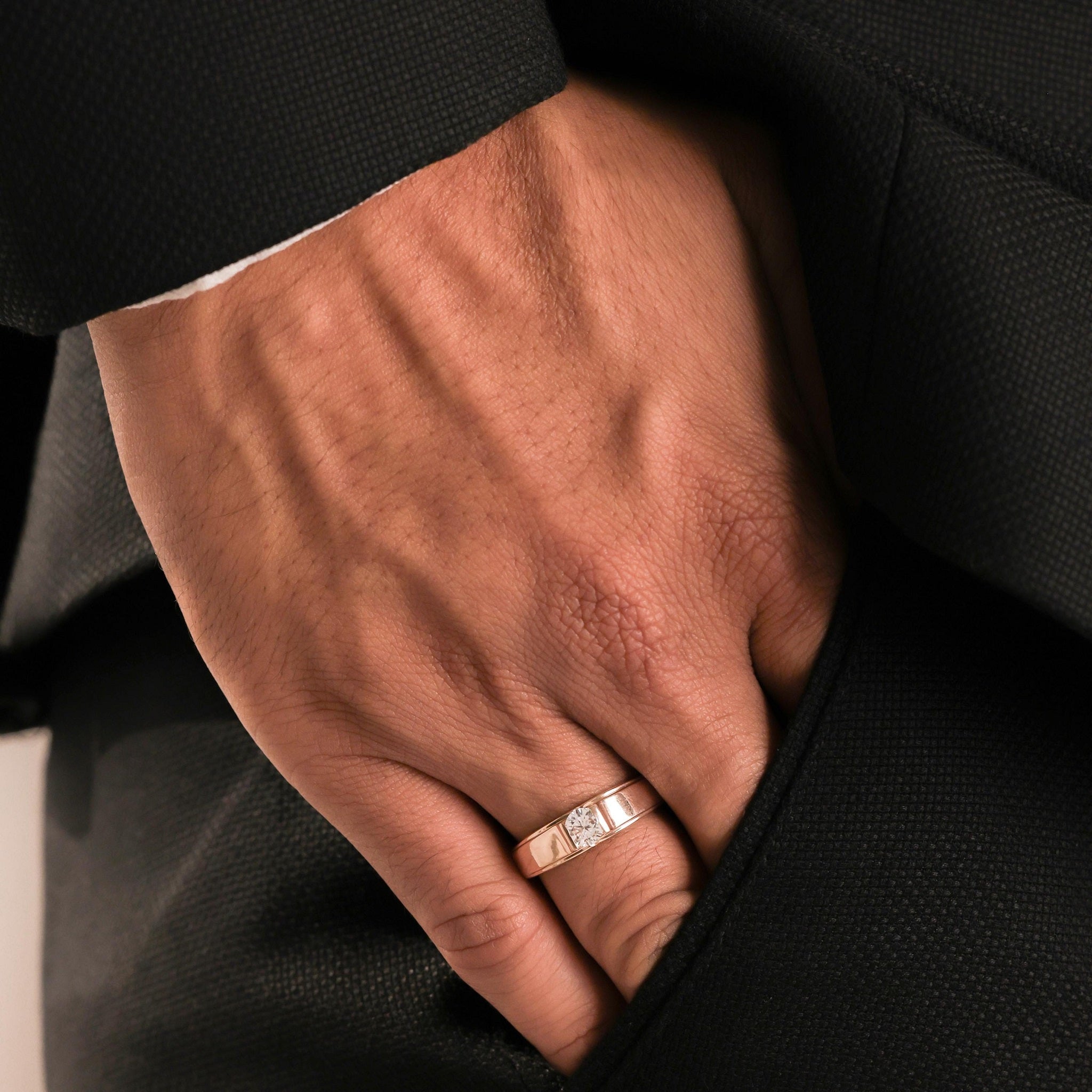 Classic Solitaire Round Mens Diamond Ring - Carat Elara