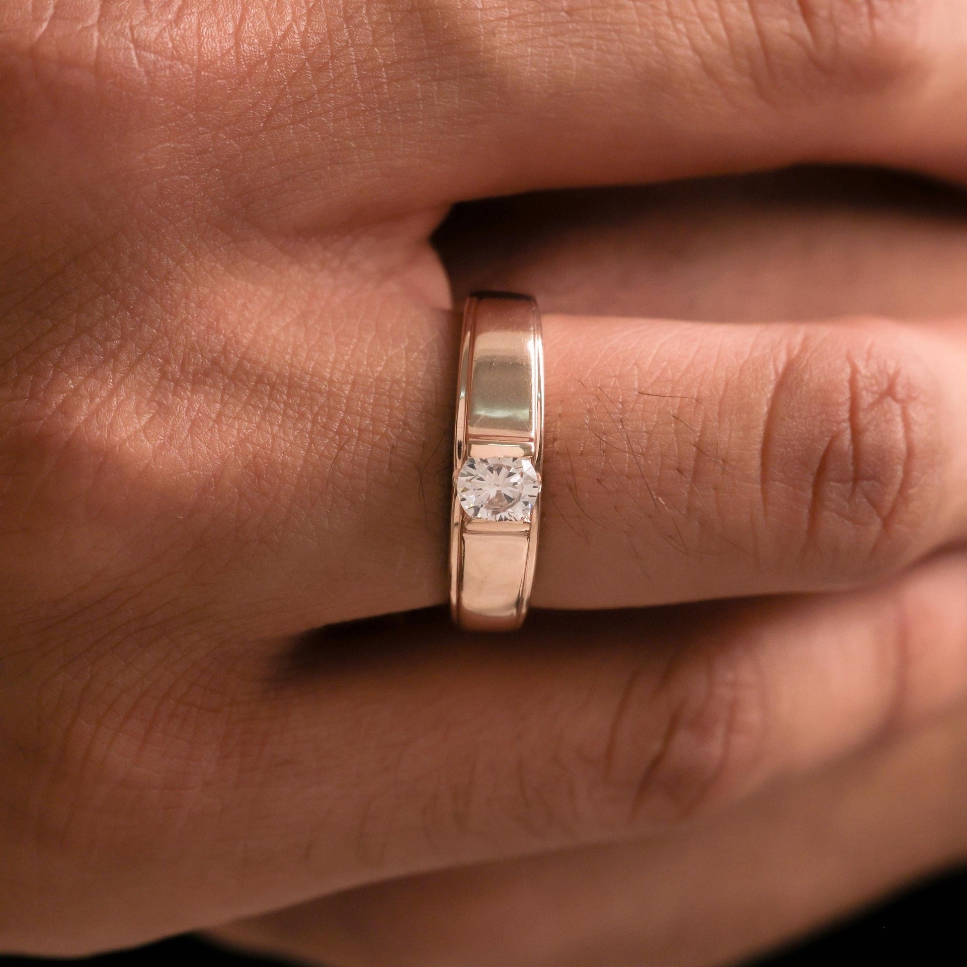 Classic Solitaire Round Mens Diamond Ring - Carat Elara