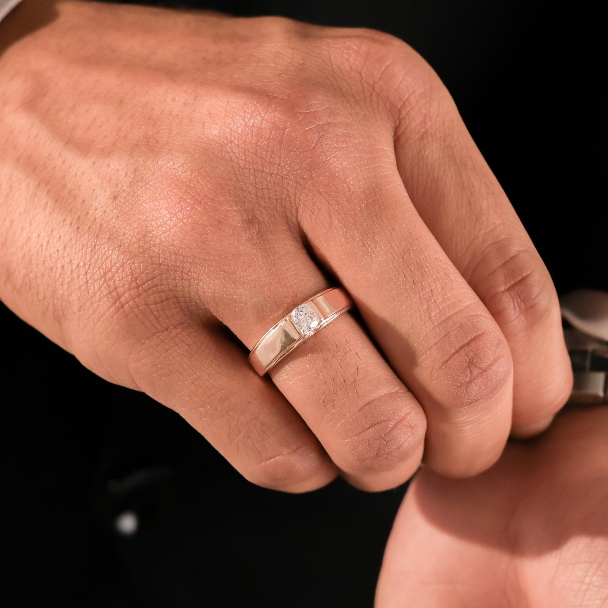 Classic Solitaire Round Mens Diamond Ring - Carat Elara