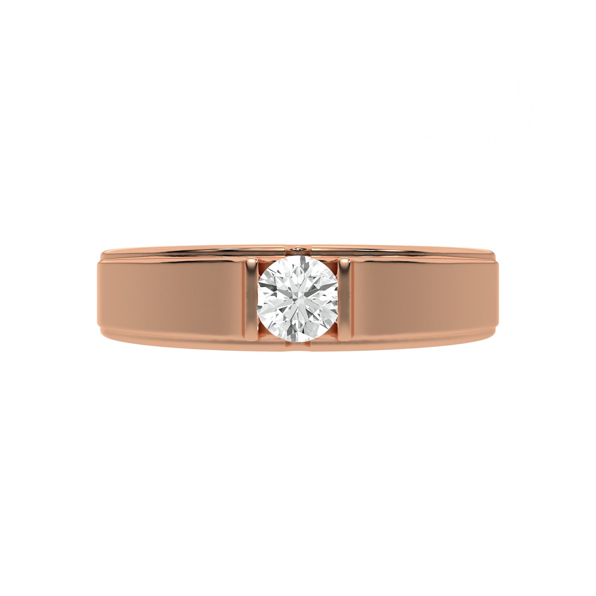 Classic Solitaire Round Mens Diamond Ring - Carat Elara