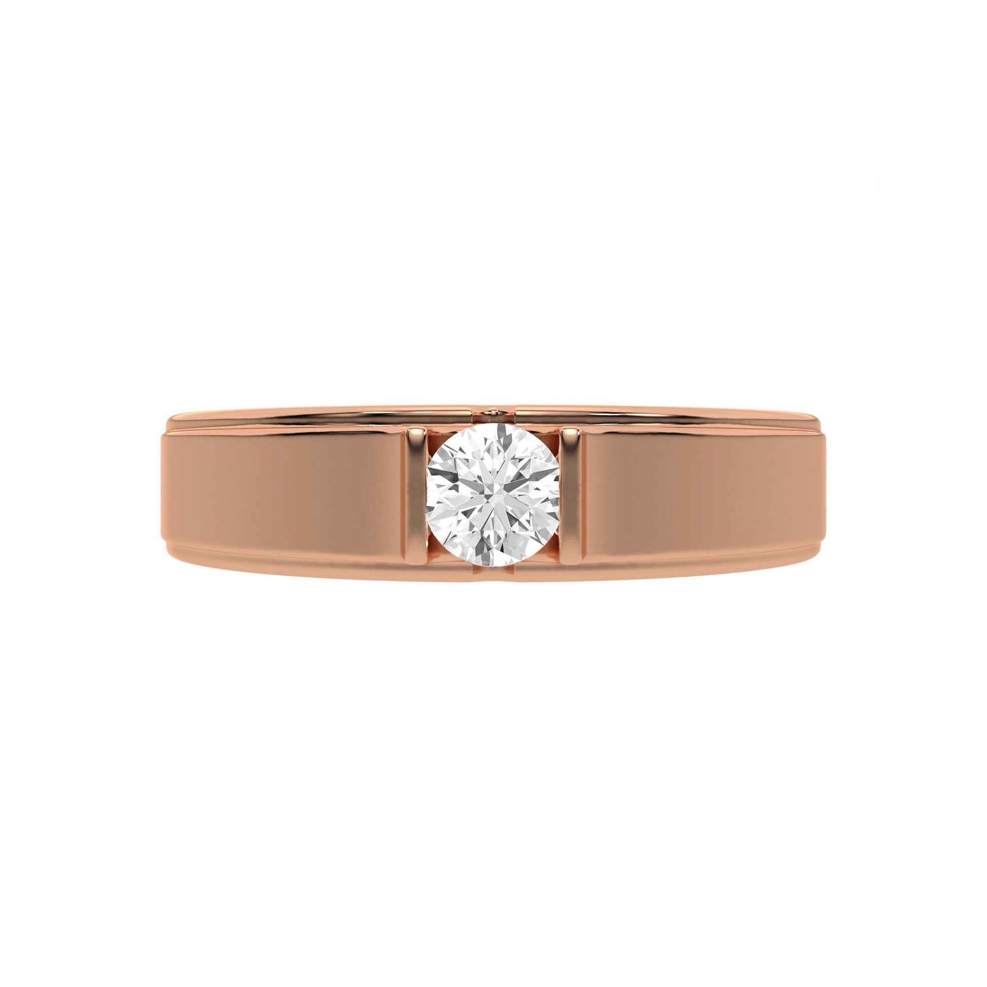 Classic Solitaire Round Mens Diamond Ring - Carat Elara