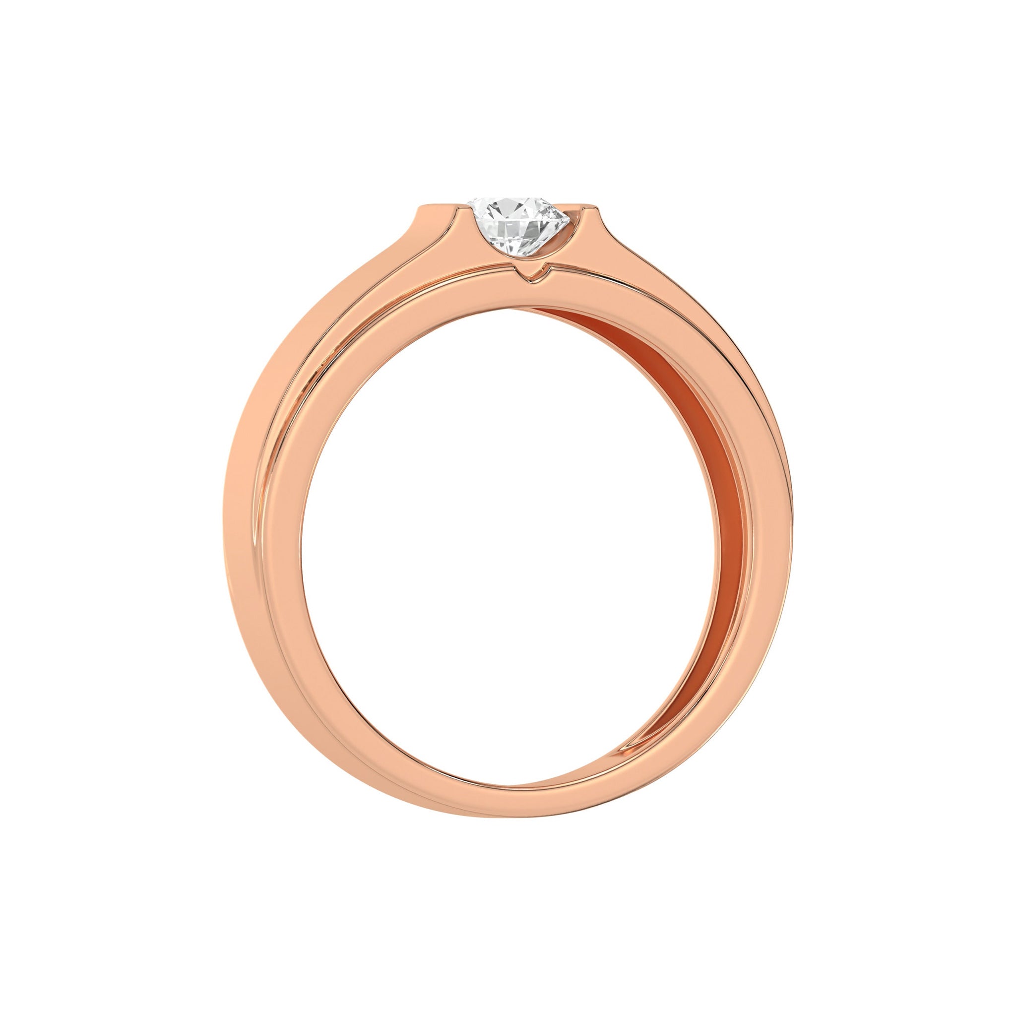 Classic Solitaire Round Mens Diamond Ring - Carat Elara