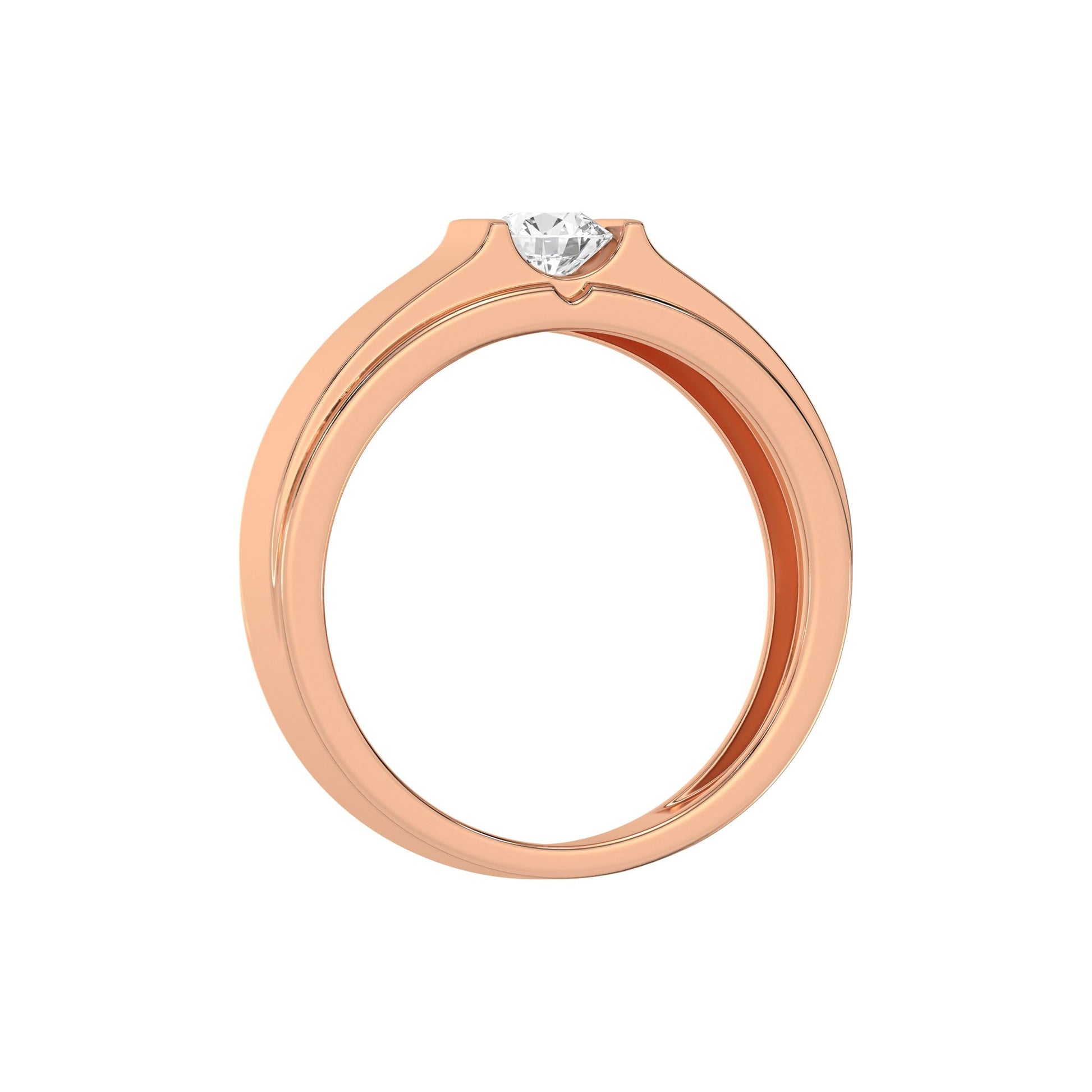 Classic Solitaire Round Mens Diamond Ring - Carat Elara