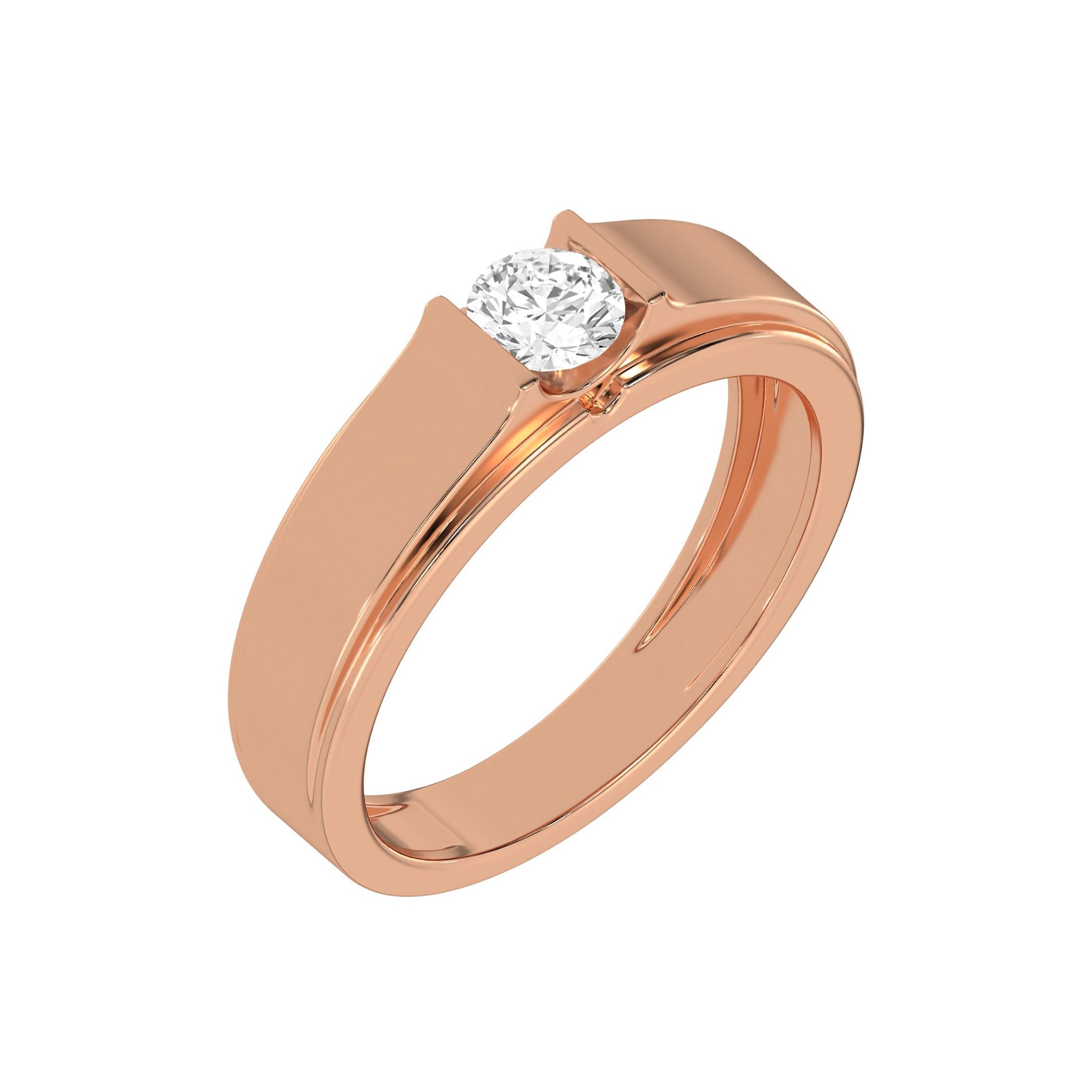 Classic Solitaire Round Mens Diamond Ring - Carat Elara