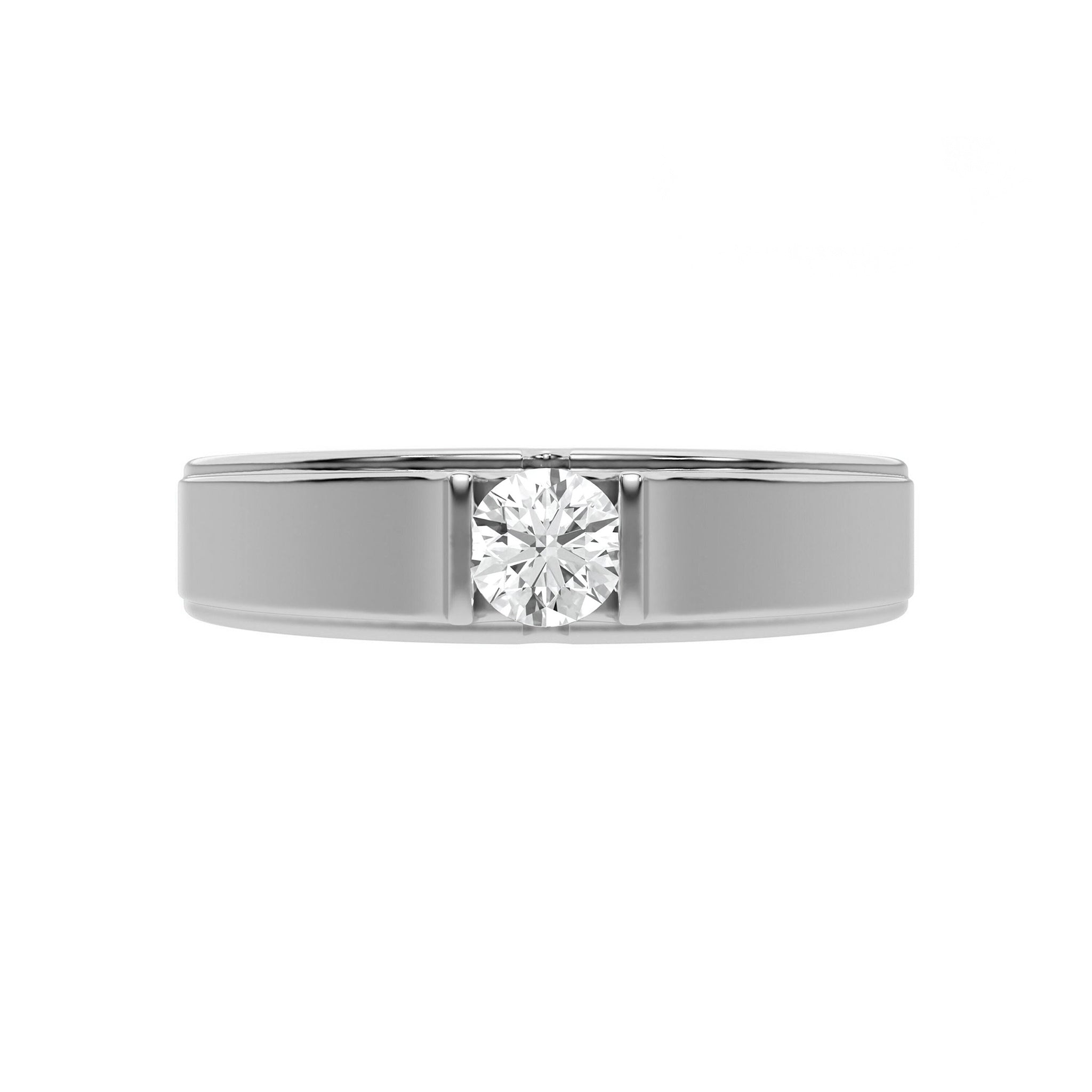 Classic Solitaire Round Mens Diamond Ring - Carat Elara