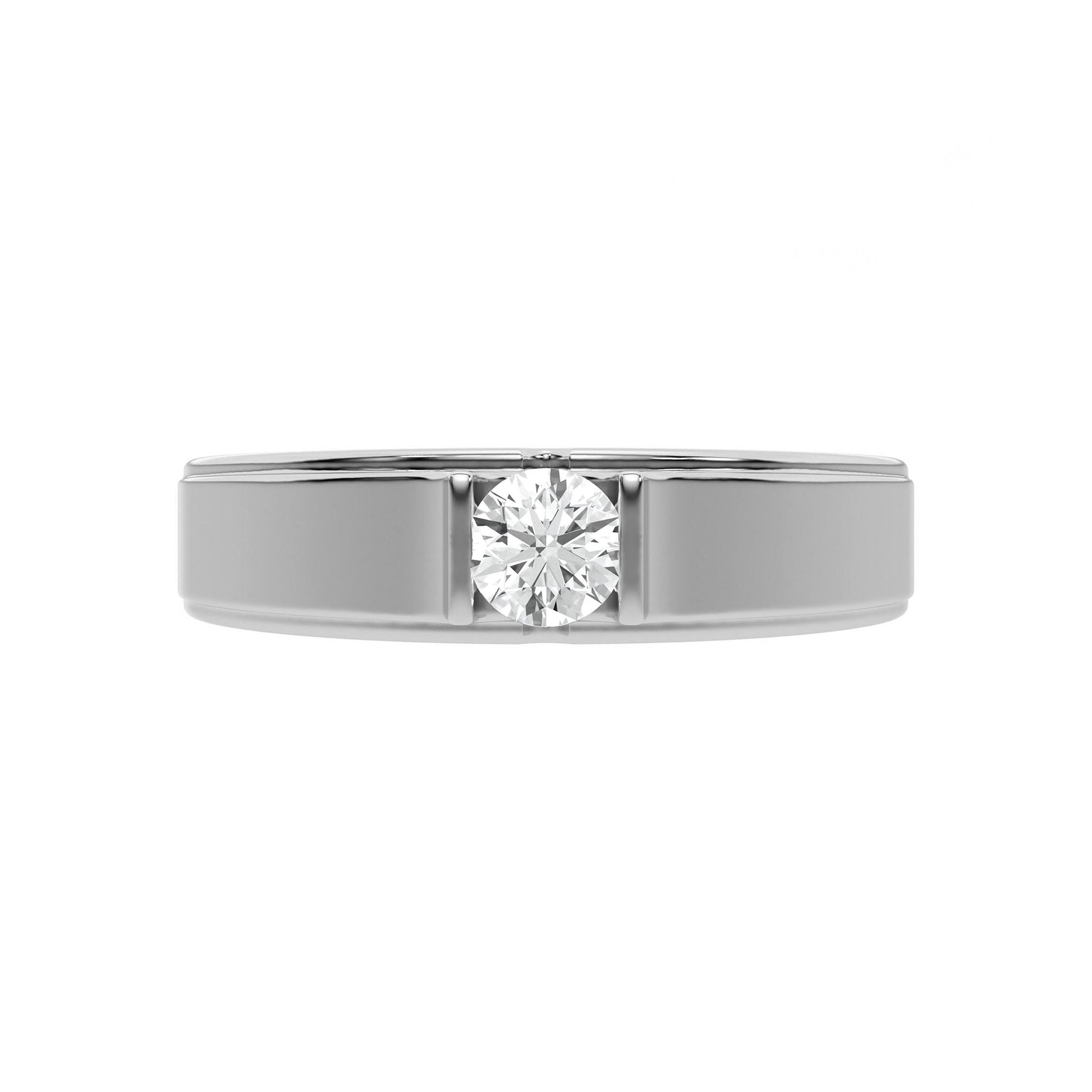 Classic Solitaire Round Mens Diamond Ring - Carat Elara