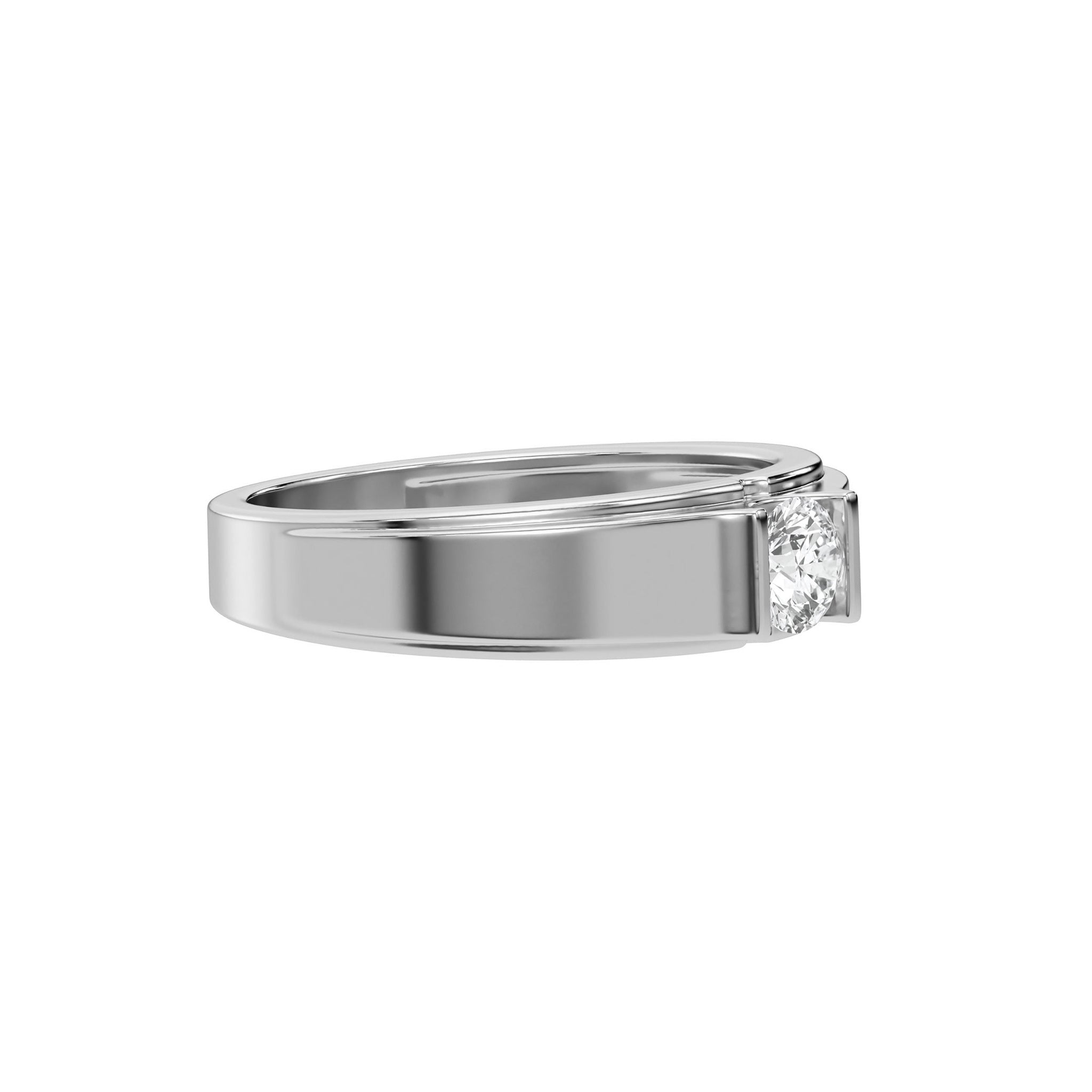 Classic Solitaire Round Mens Diamond Ring - Carat Elara