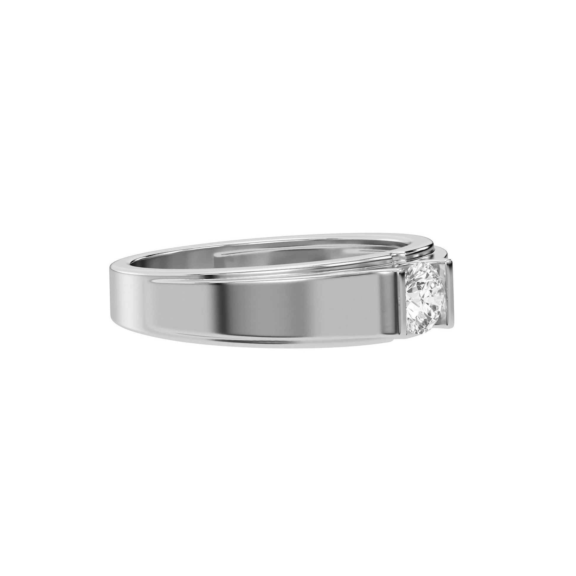 Classic Solitaire Round Mens Diamond Ring - Carat Elara