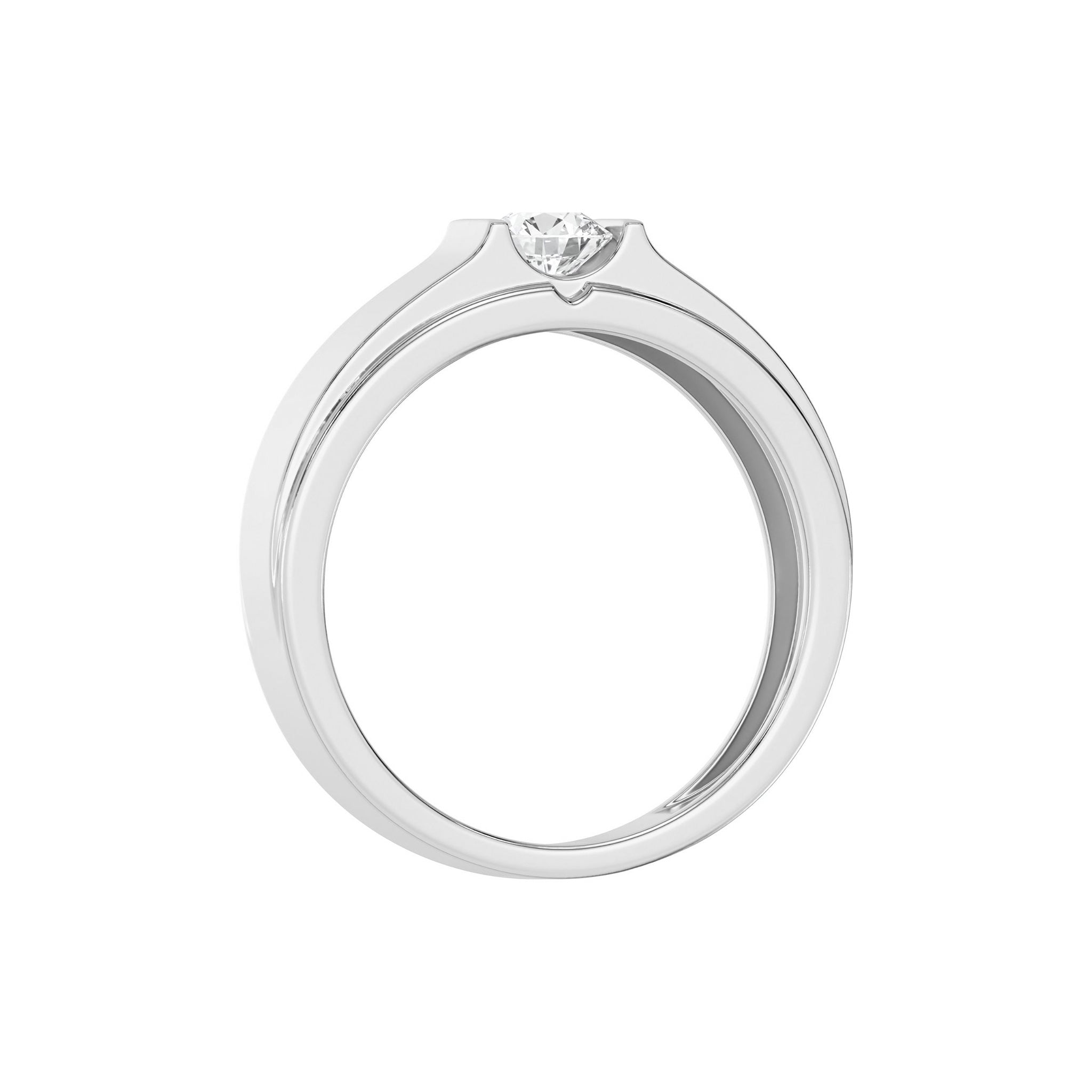 Classic Solitaire Round Mens Diamond Ring - Carat Elara