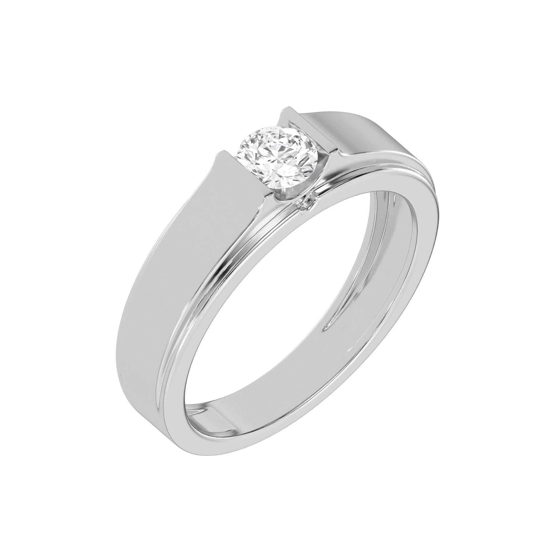 Classic Solitaire Round Mens Diamond Ring - Carat Elara