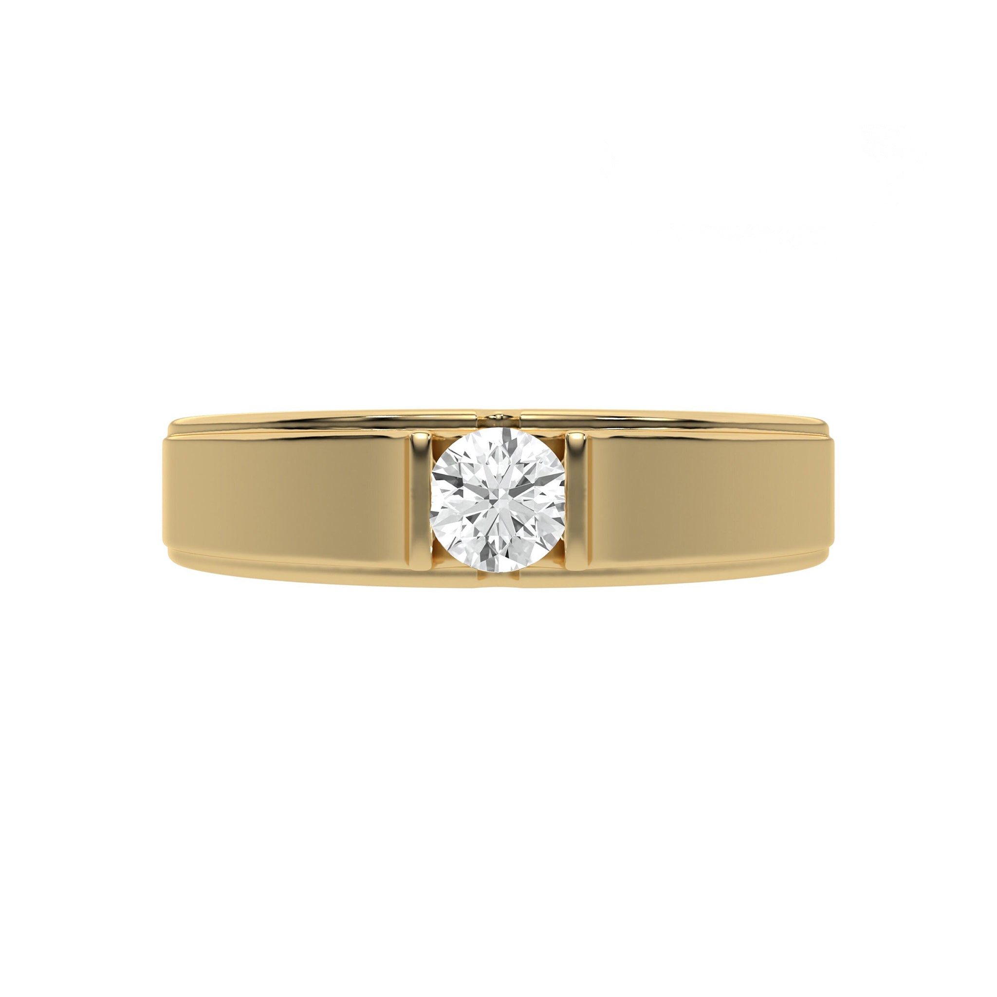 Classic Solitaire Round Mens Diamond Ring - Carat Elara