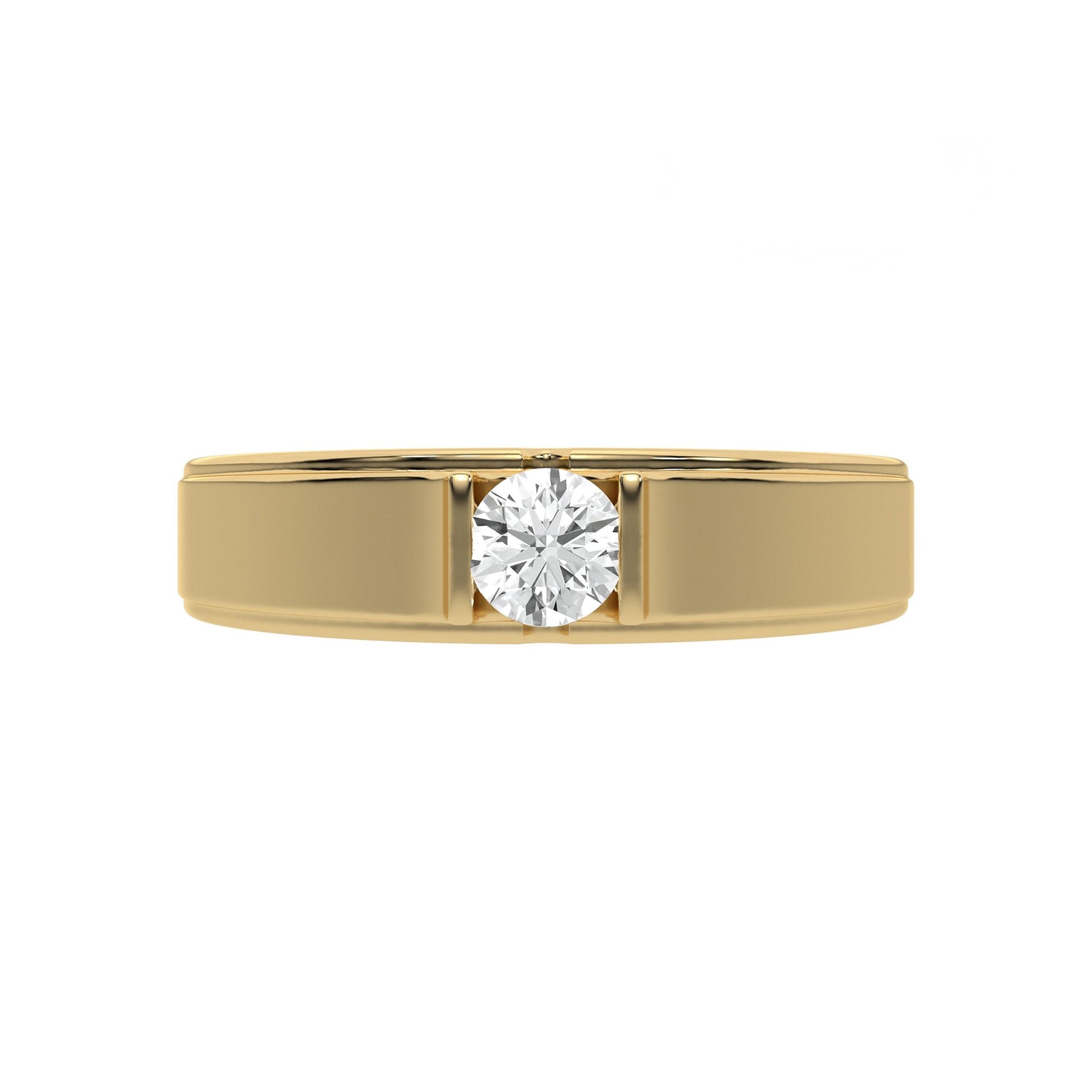 Classic Solitaire Round Mens Diamond Ring - Carat Elara