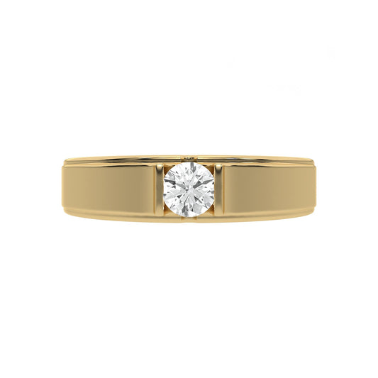 Classic Solitaire Round Mens Diamond Ring - Carat Elara