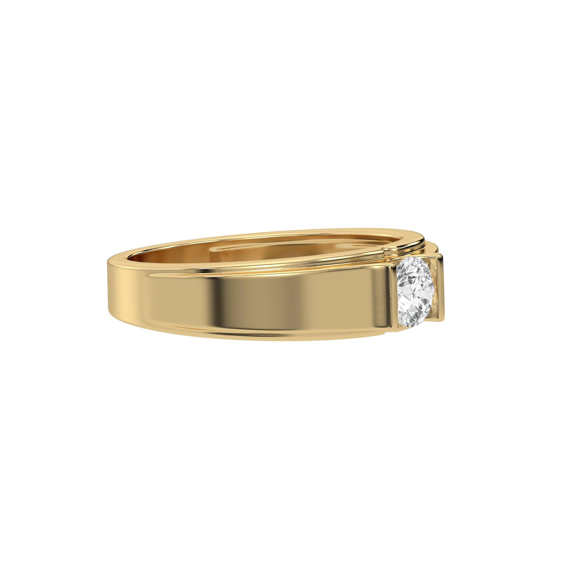 Classic Solitaire Round Mens Diamond Ring - Carat Elara