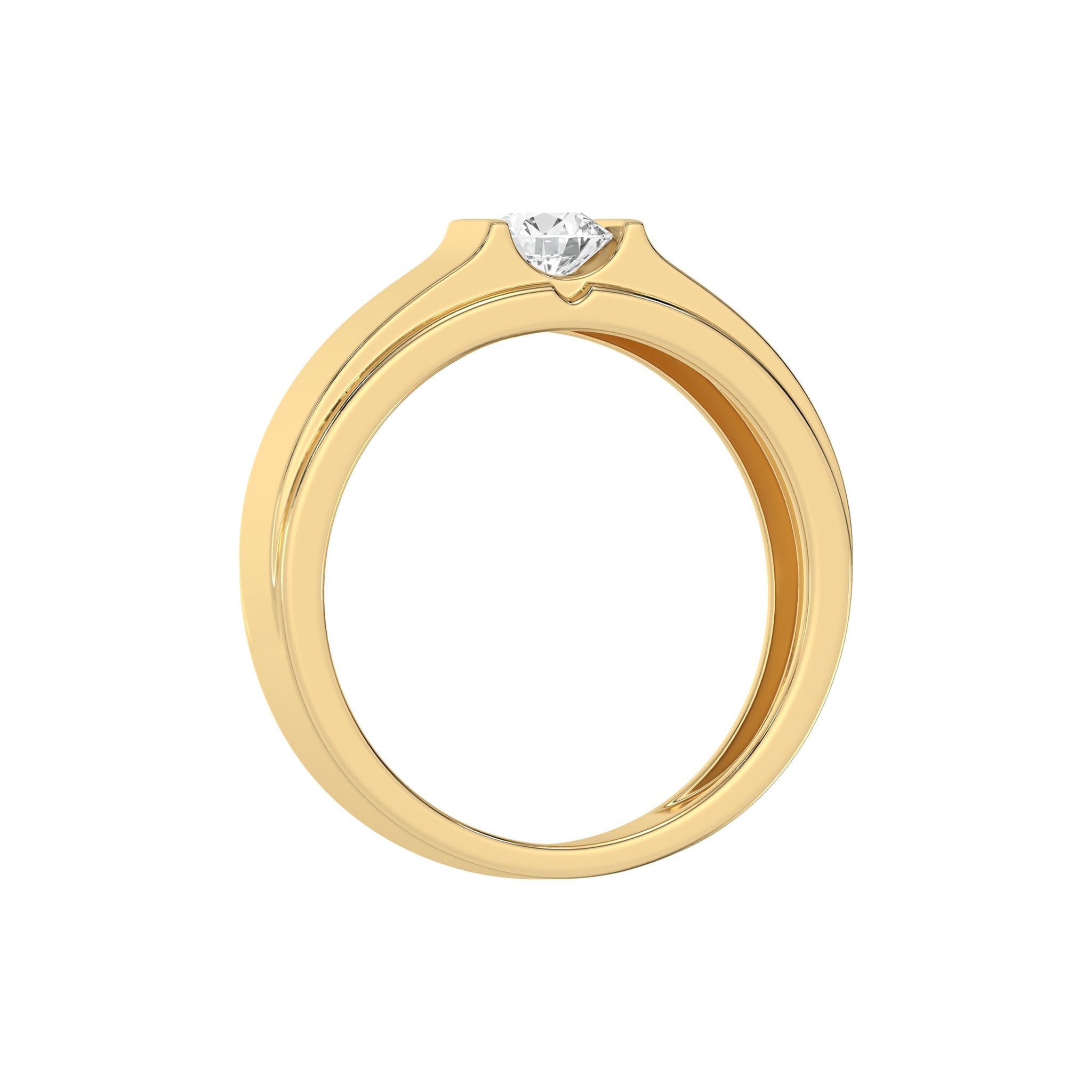 Classic Solitaire Round Mens Diamond Ring - Carat Elara