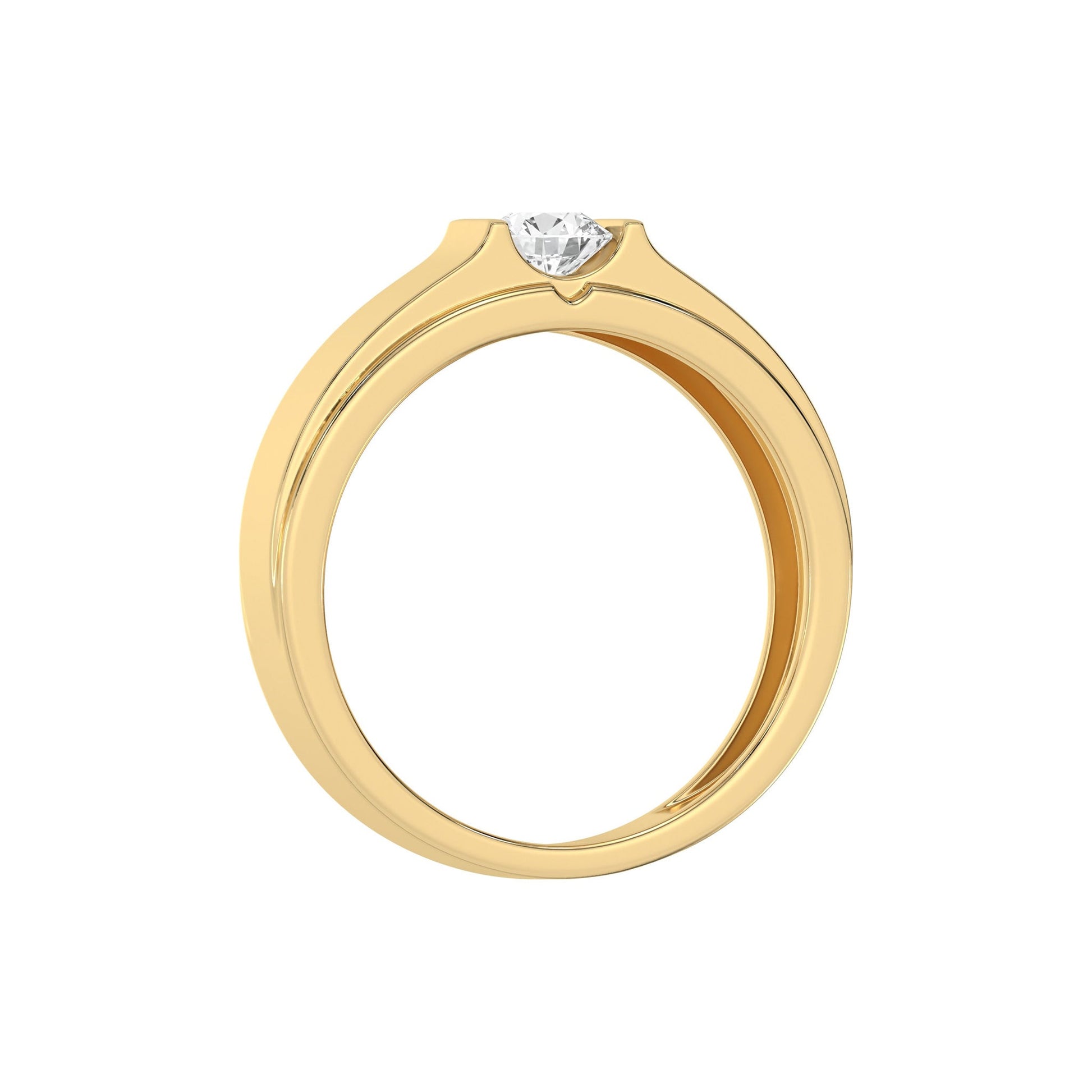 Classic Solitaire Round Mens Diamond Ring - Carat Elara
