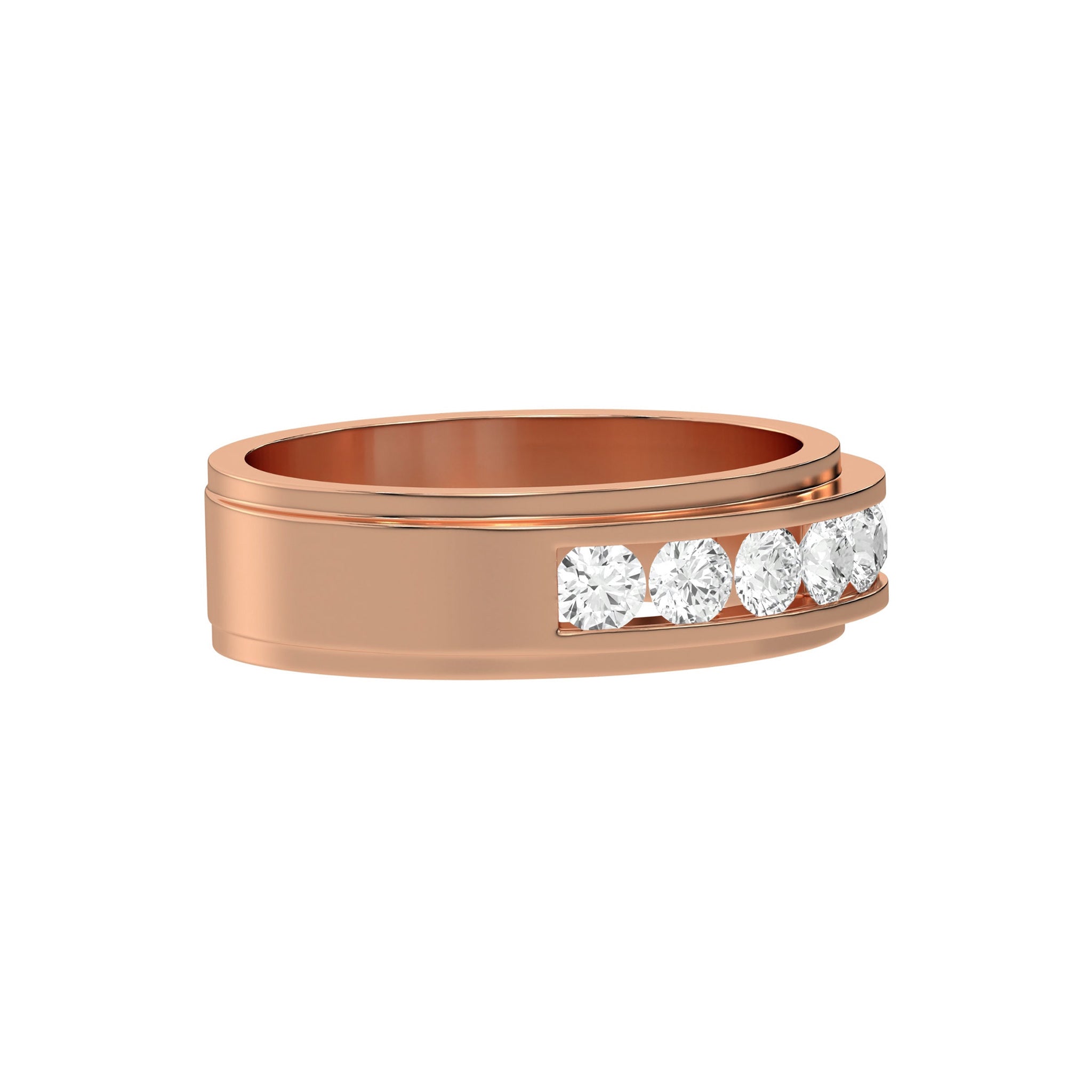 Six Stone Classic Mens Moissanite Diamond Wedding Ring - Carat Elara