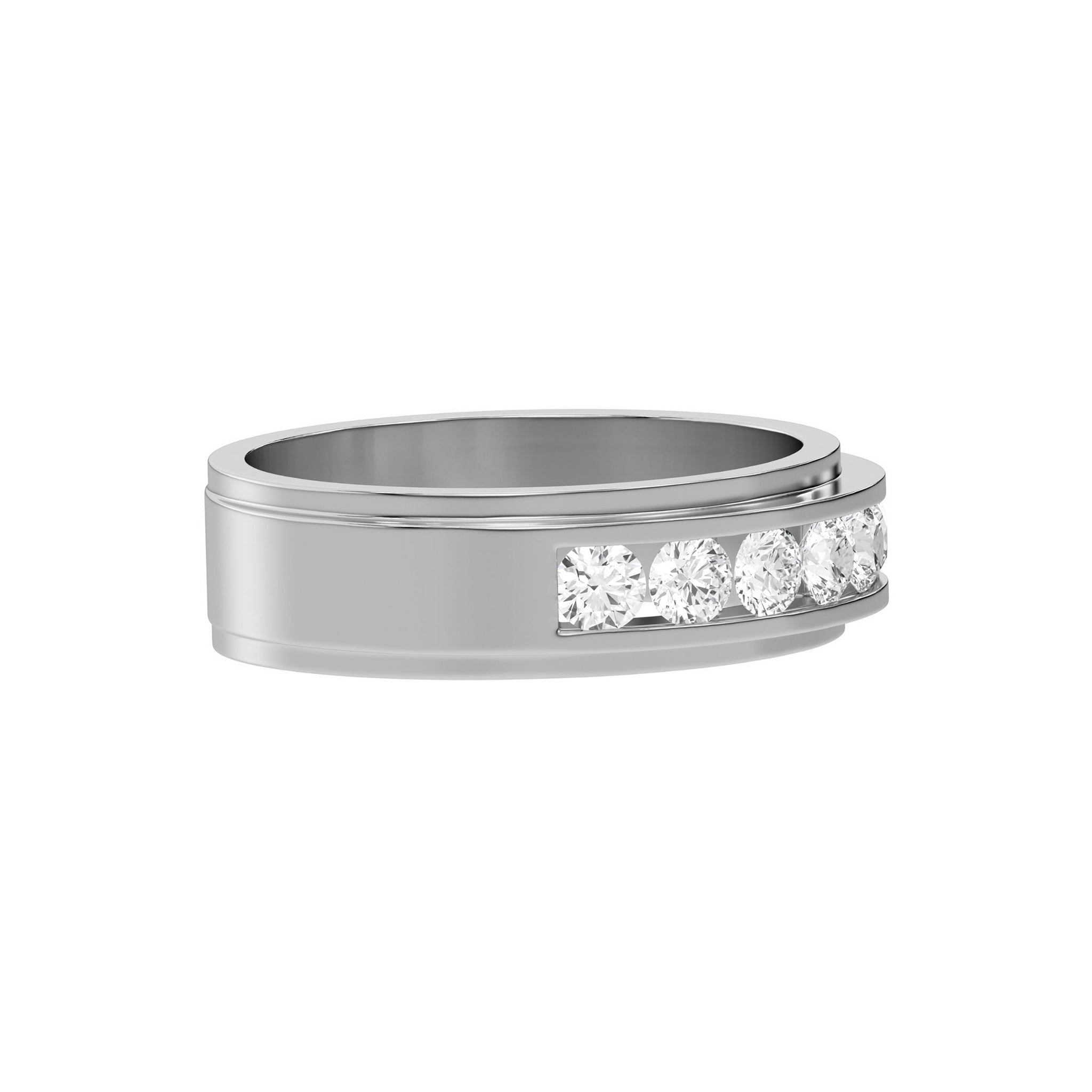 Six Stone Classic Mens Moissanite Diamond Wedding Ring - Carat Elara
