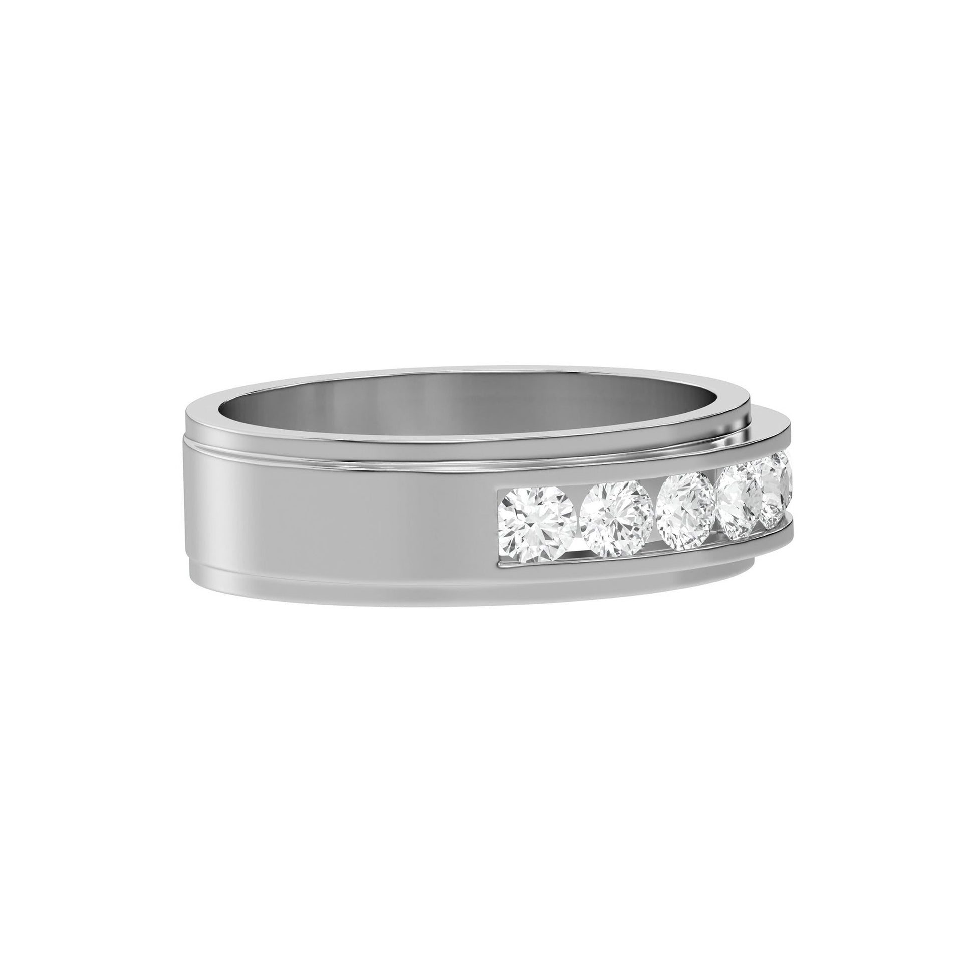 Six Stone Classic Mens Moissanite Diamond Wedding Ring - Carat Elara