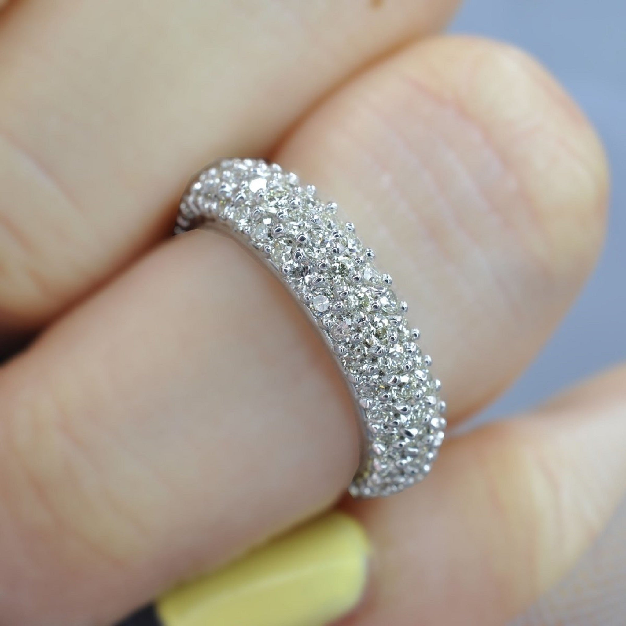 Round Pave Full Eternity Mens Diamond Band - Carat Elara