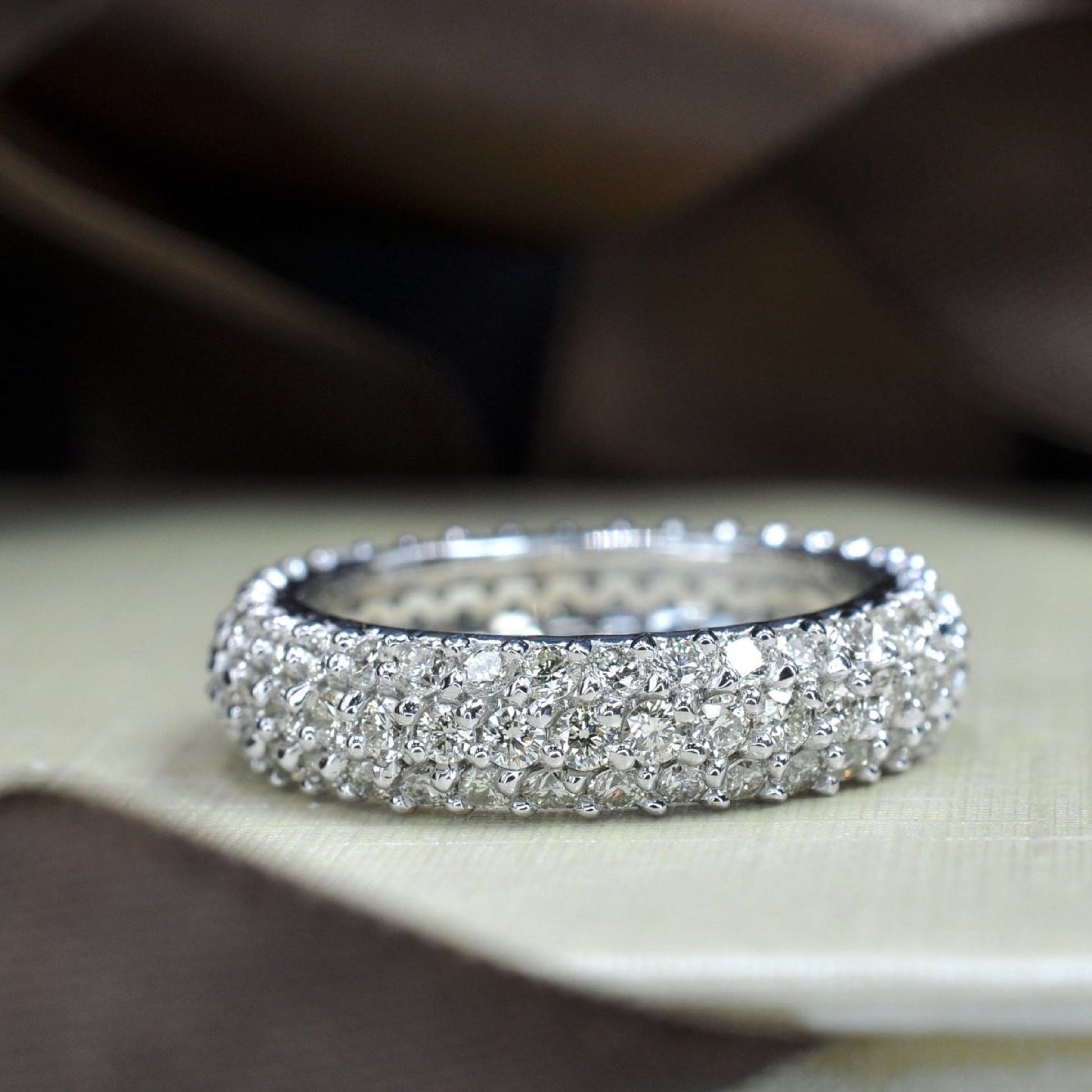 Round Pave Full Eternity Mens Diamond Band - Carat Elara