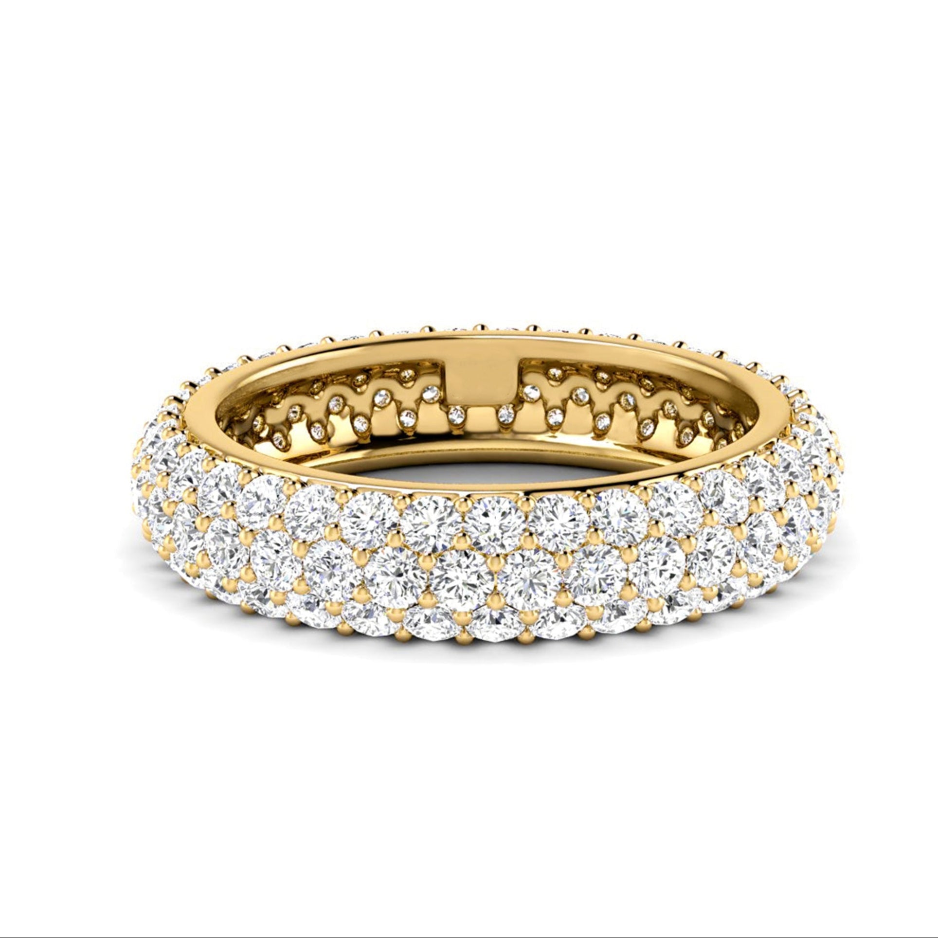 Round Pave Full Eternity Mens Diamond Band - Carat Elara