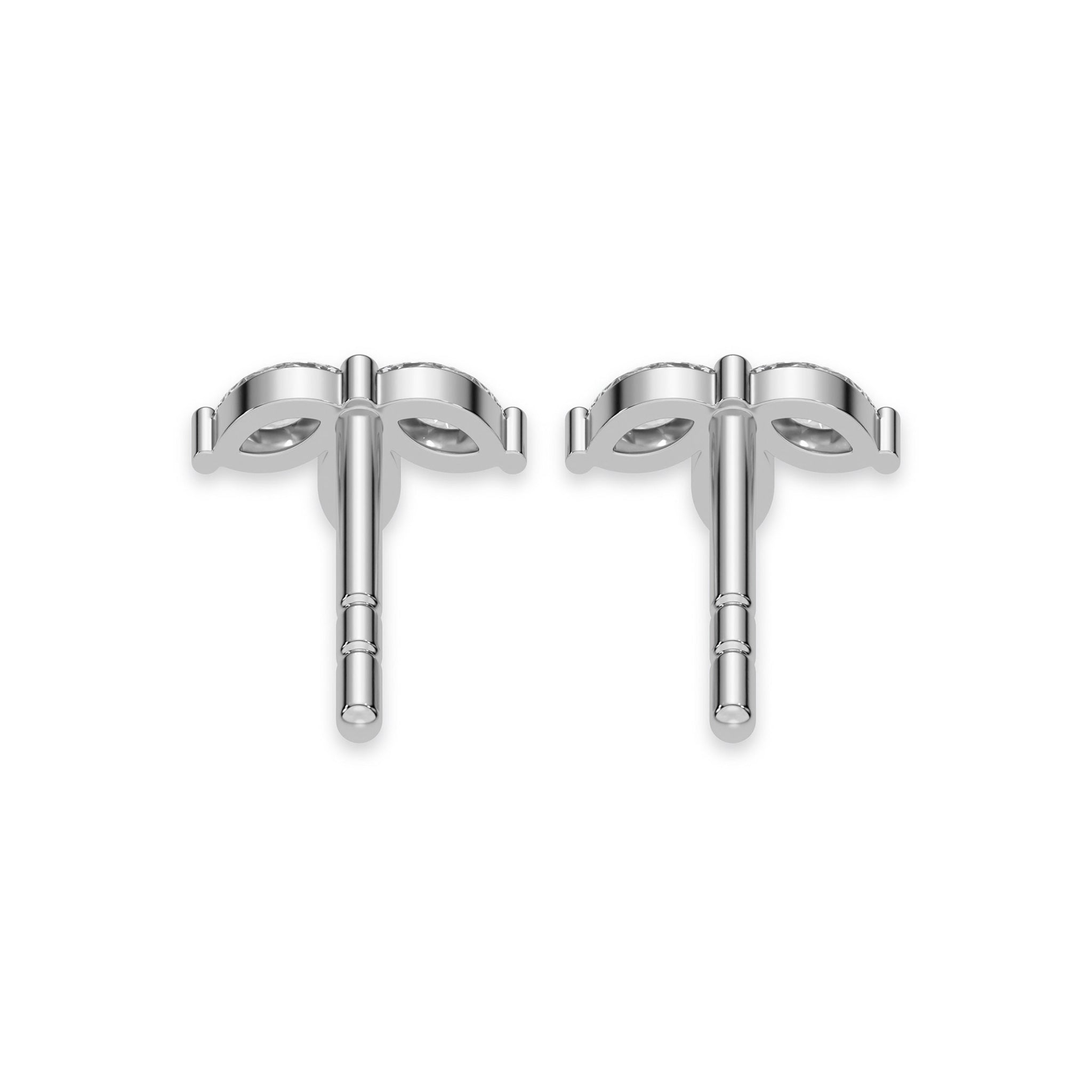 Tiny Trio Diamond Stud Push Back Earrings