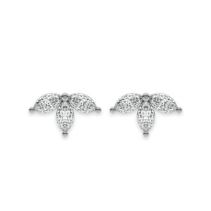 Tiny Trio Diamond Stud Push Back Earrings