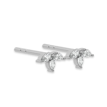 Tiny Trio Diamond Stud Push Back Earrings