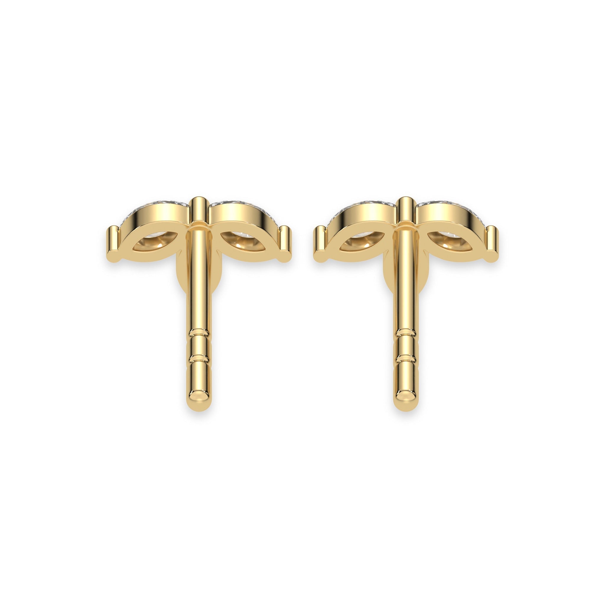 Tiny Trio Diamond Stud Push Back Earrings