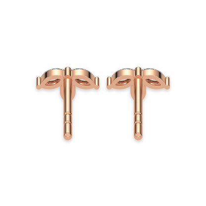 Tiny Trio Diamond Stud Push Back Earrings